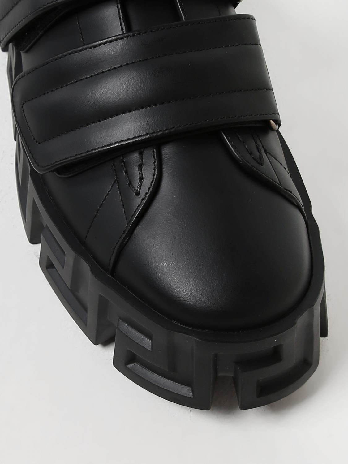 VERSACE SNEAKERS: Versace Greca Labyrinth sneakers in leather, Black - Img 4