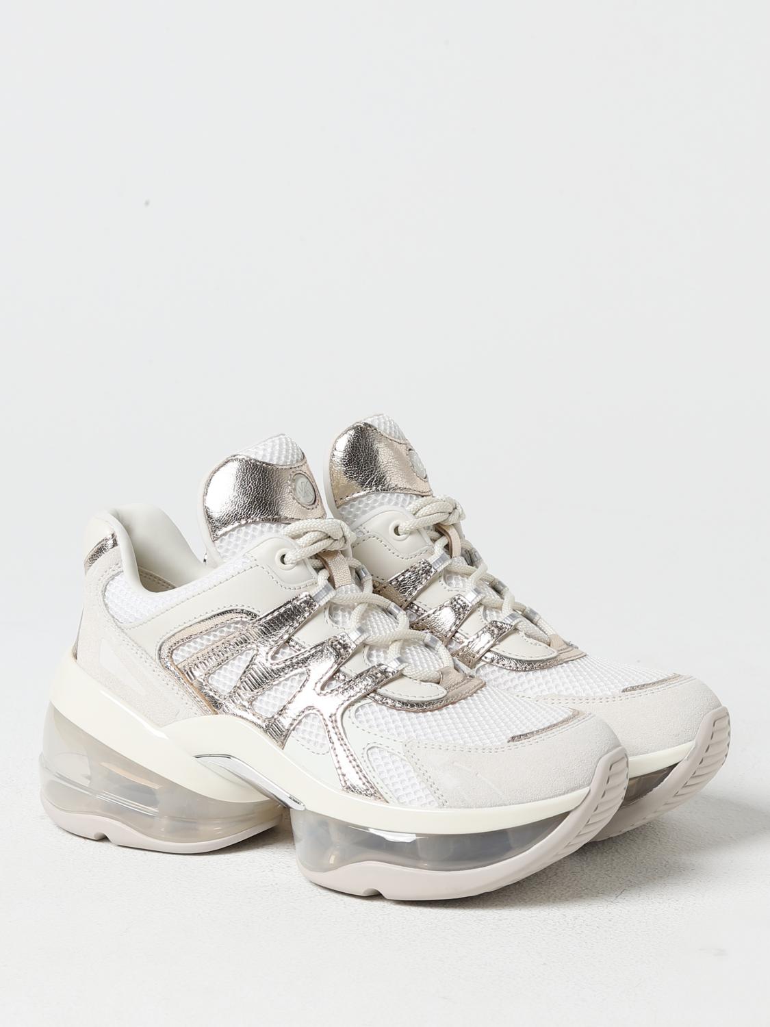 MICHAEL KORS SNEAKERS: Michael Kors Olympia Sport Extreme sneakers in leather and mesh, White - Img 2