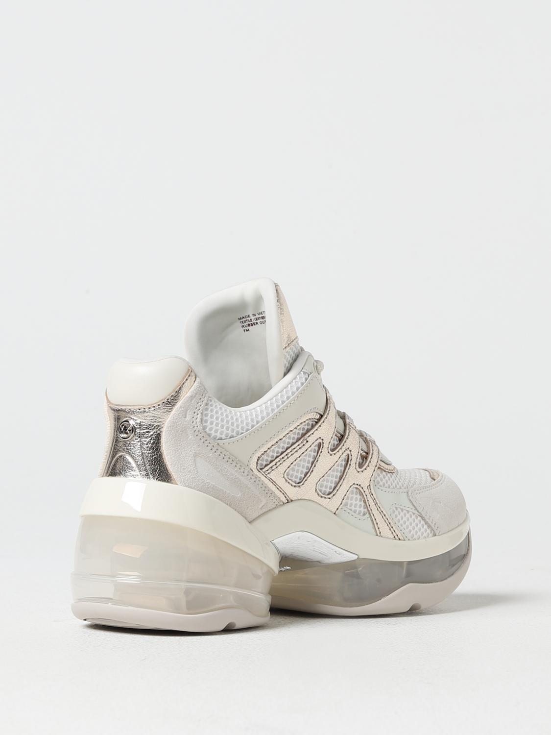 MICHAEL KORS SNEAKERS: Michael Kors Olympia Sport Extreme sneakers in leather and mesh, White - Img 3