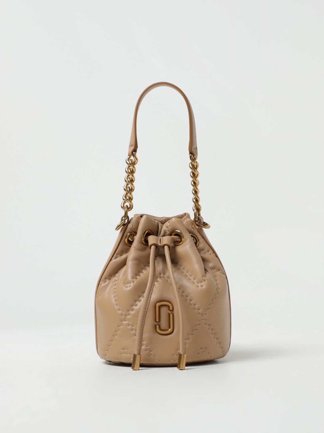 MARC JACOBS BORSA MINI: Borsa The Quilted Leather J Marc Jacobs in pelle trapuntata, Beige - Img 1