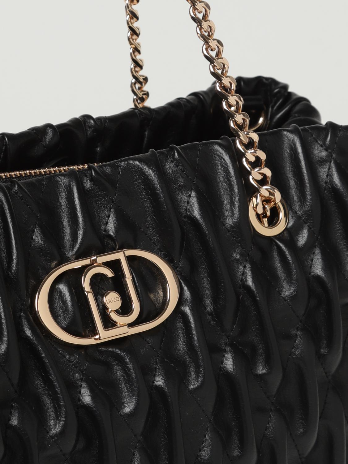 LIU JO BORSA TOTE: Borsa Liu Jo in pelle sintetica matelassé con monogram, Nero - Img 3