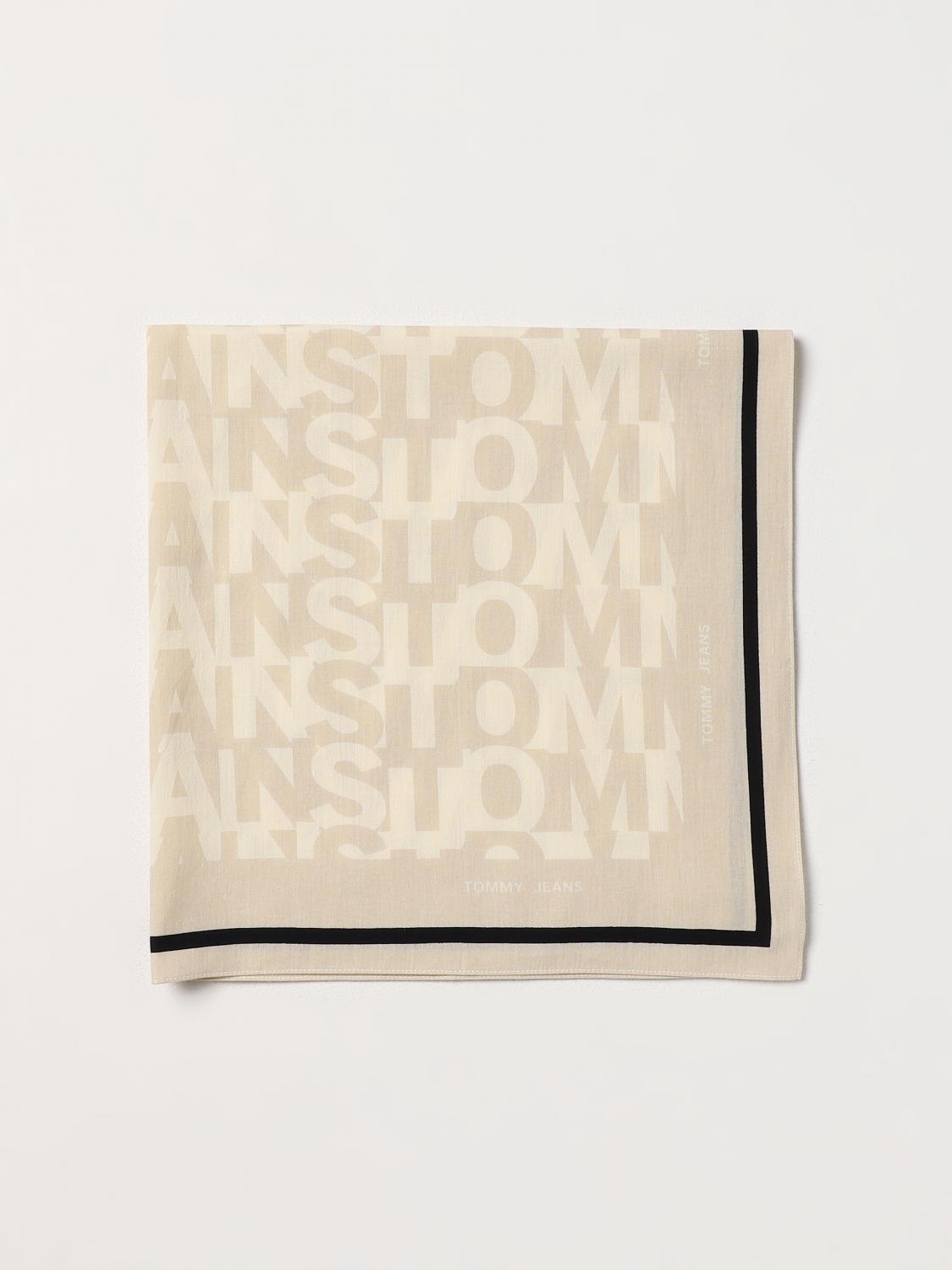 TOMMY JEANS SCIARPA: Foulard Tommy Jeans in cotone, Beige - Img 1