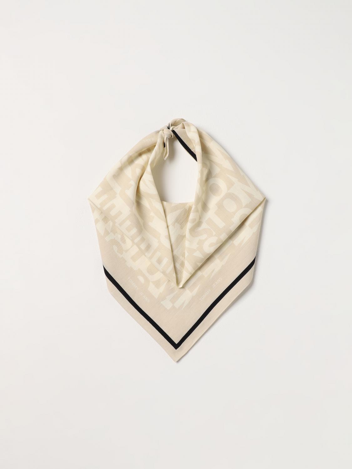 TOMMY JEANS SCIARPA: Foulard Tommy Jeans in cotone, Beige - Img 2