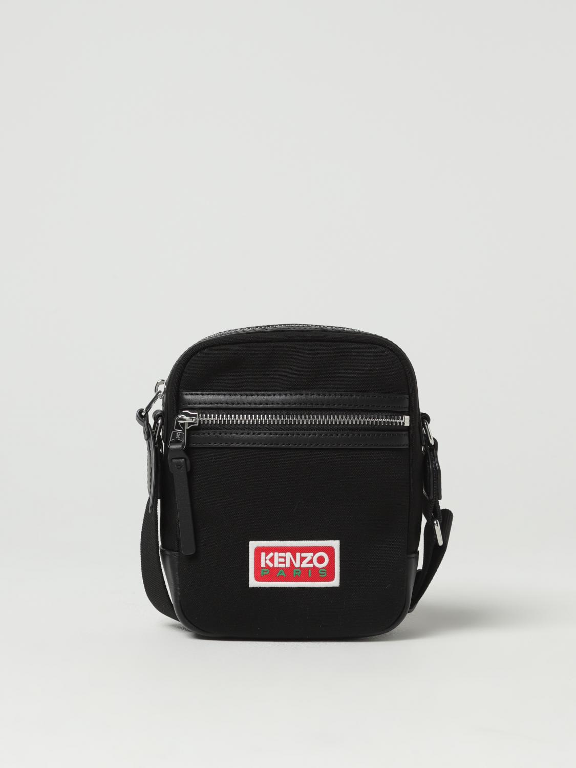 KENZO BORSA A TRACOLLA: Borsa Kenzo in cotone canvas, Nero - Img 1