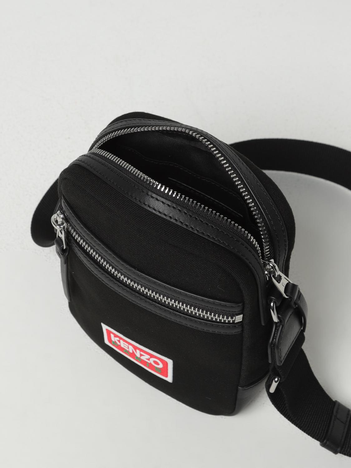 KENZO BORSA A TRACOLLA: Borsa Kenzo in cotone canvas, Nero - Img 4