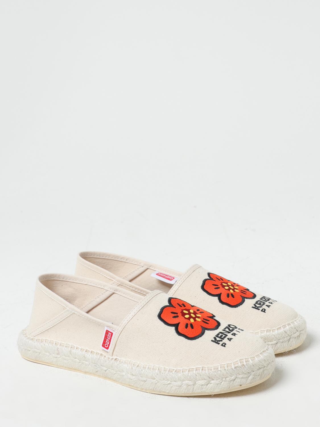 Kenzo Flower espadrilles in canvas with embroidered logo - White