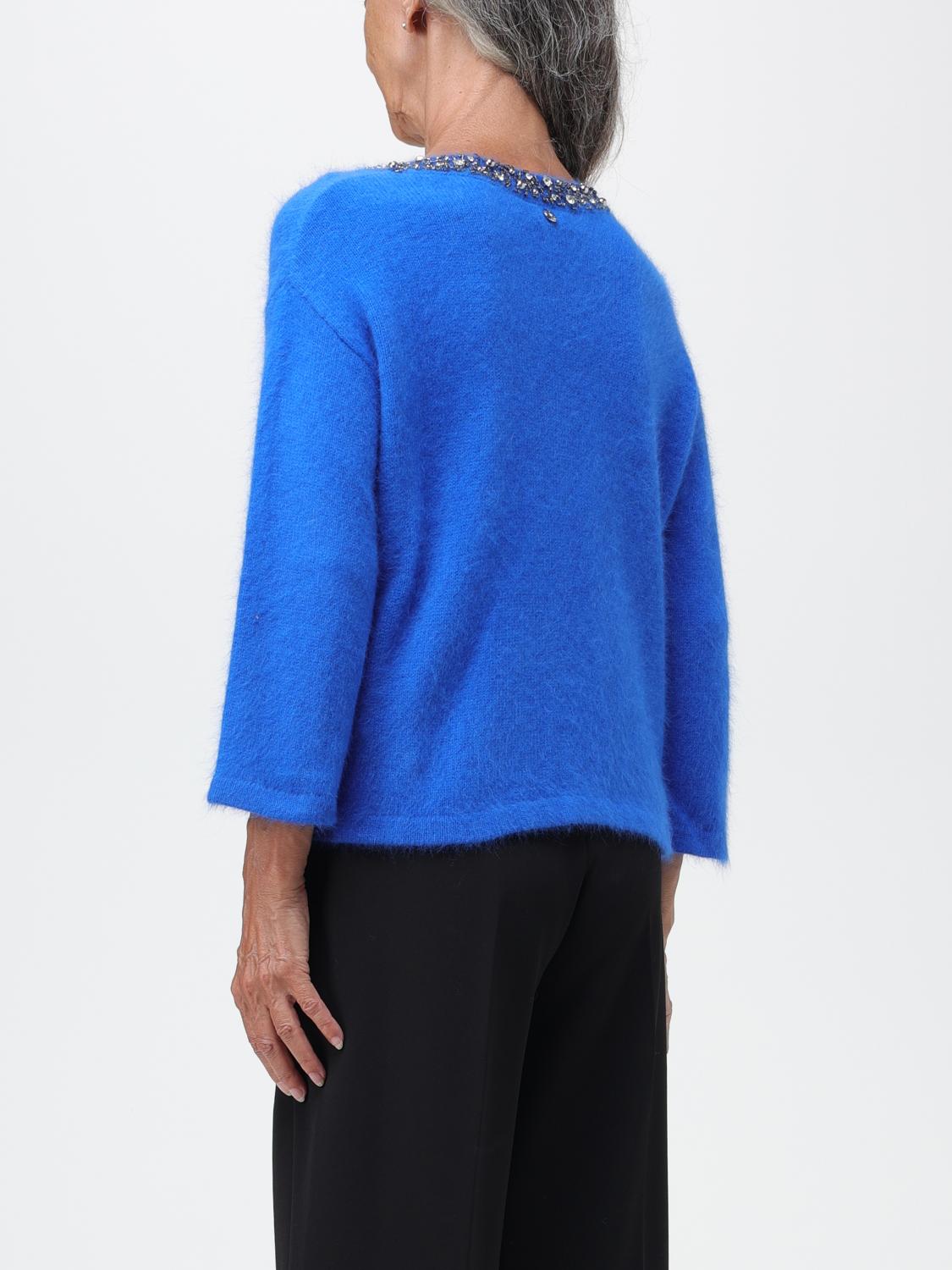 LIU JO MAGLIA: Maglia a v Liu Jo con strass, Blue - Img 2
