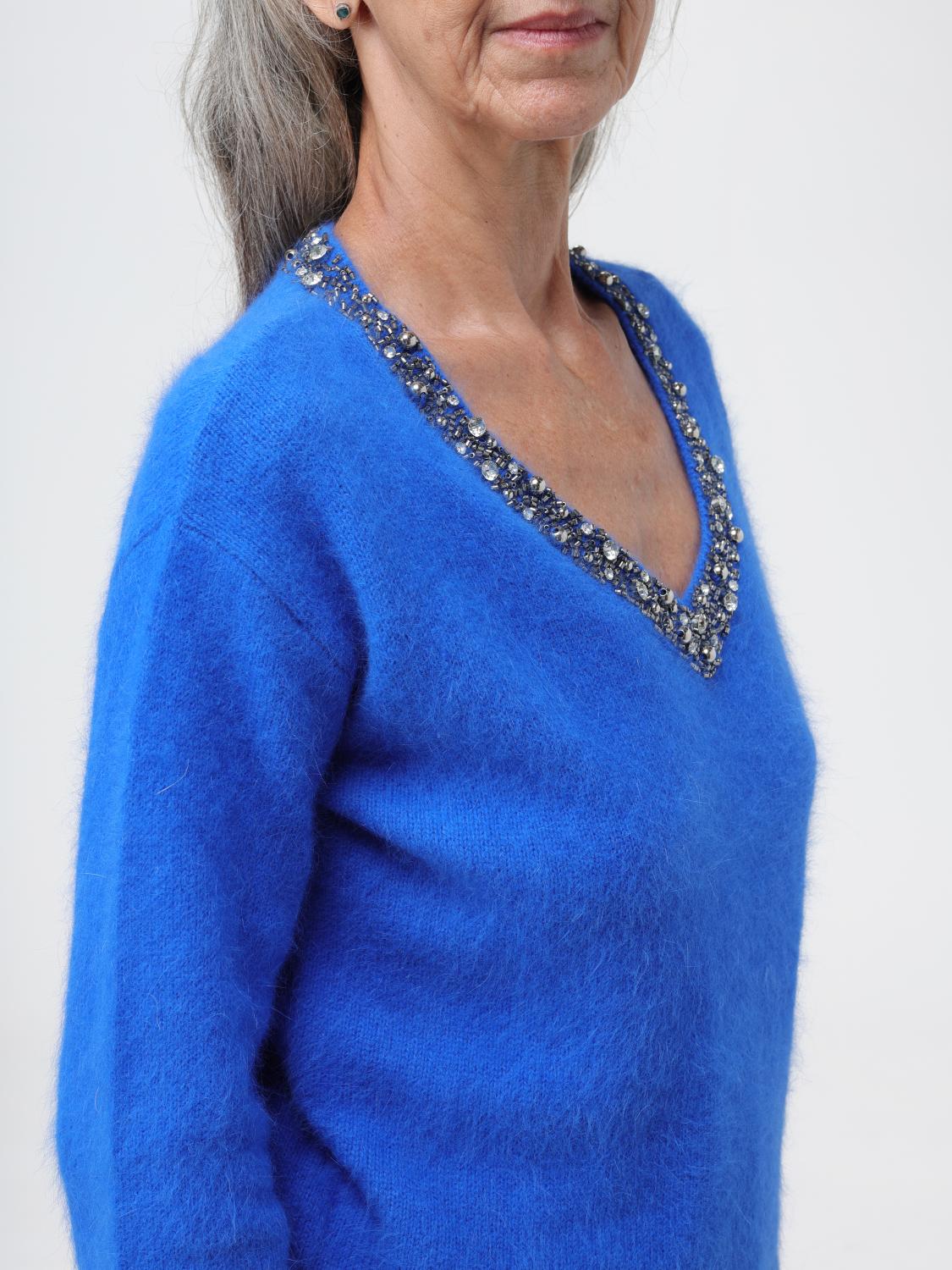 LIU JO MAGLIA: Maglia a v Liu Jo con strass, Blue - Img 3