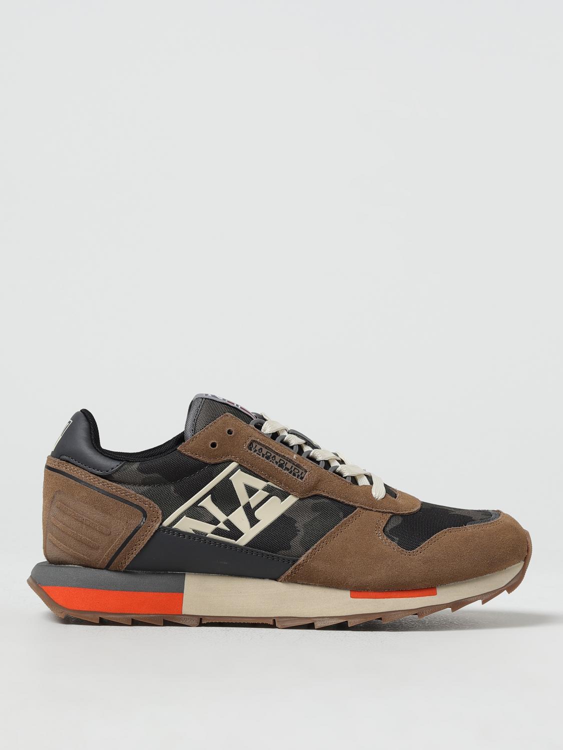 NAPAPIJRI SNEAKERS: Sneakers Virtus Napapijri in camoscio e mesh stampa camouflage, Marrone - Img 1