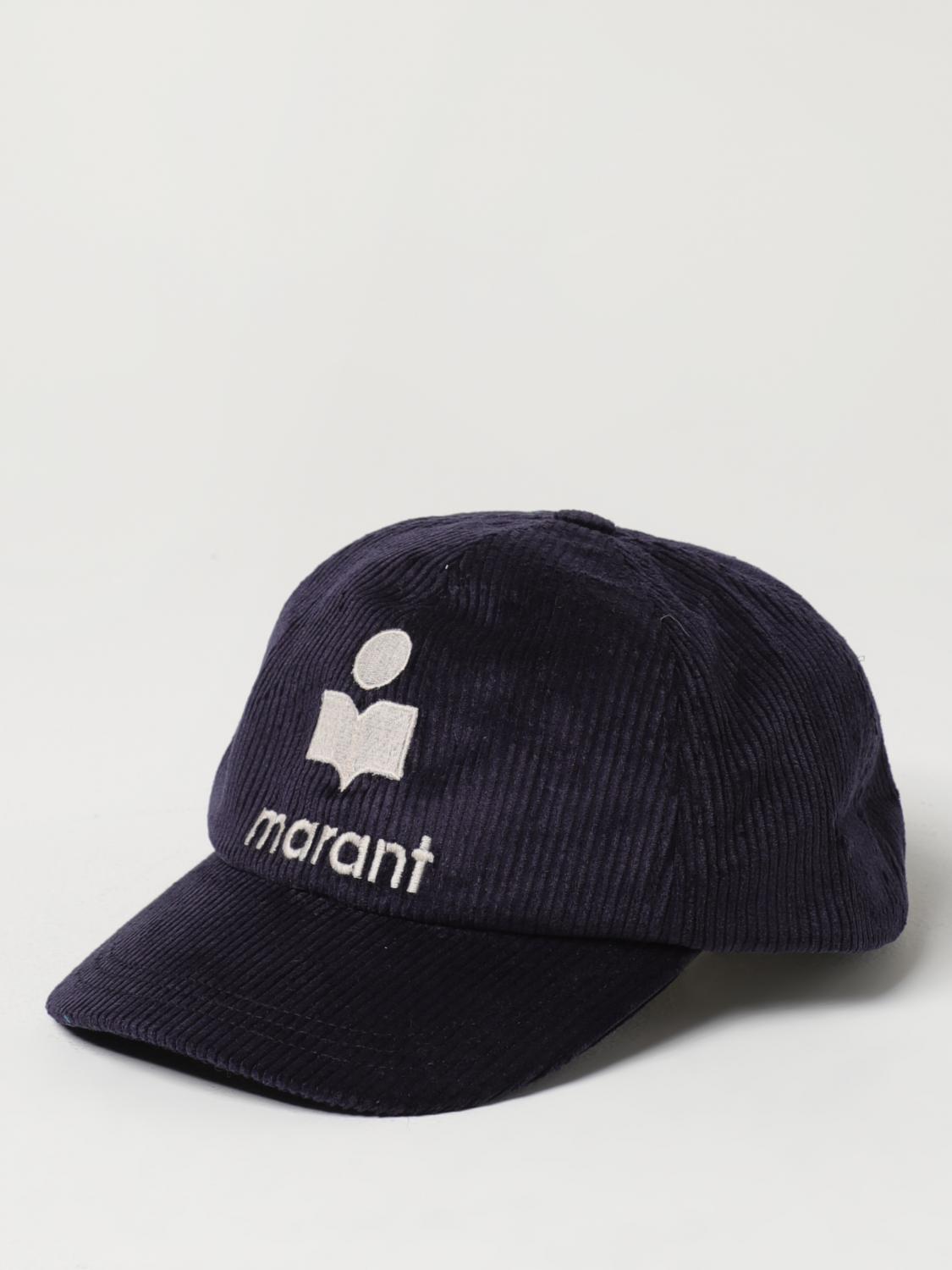 Isabel Marant Dark Blue Corduroy Hat Isabel Marant Isabel Marant Tyron logo-embroidered corduroy  main image 3