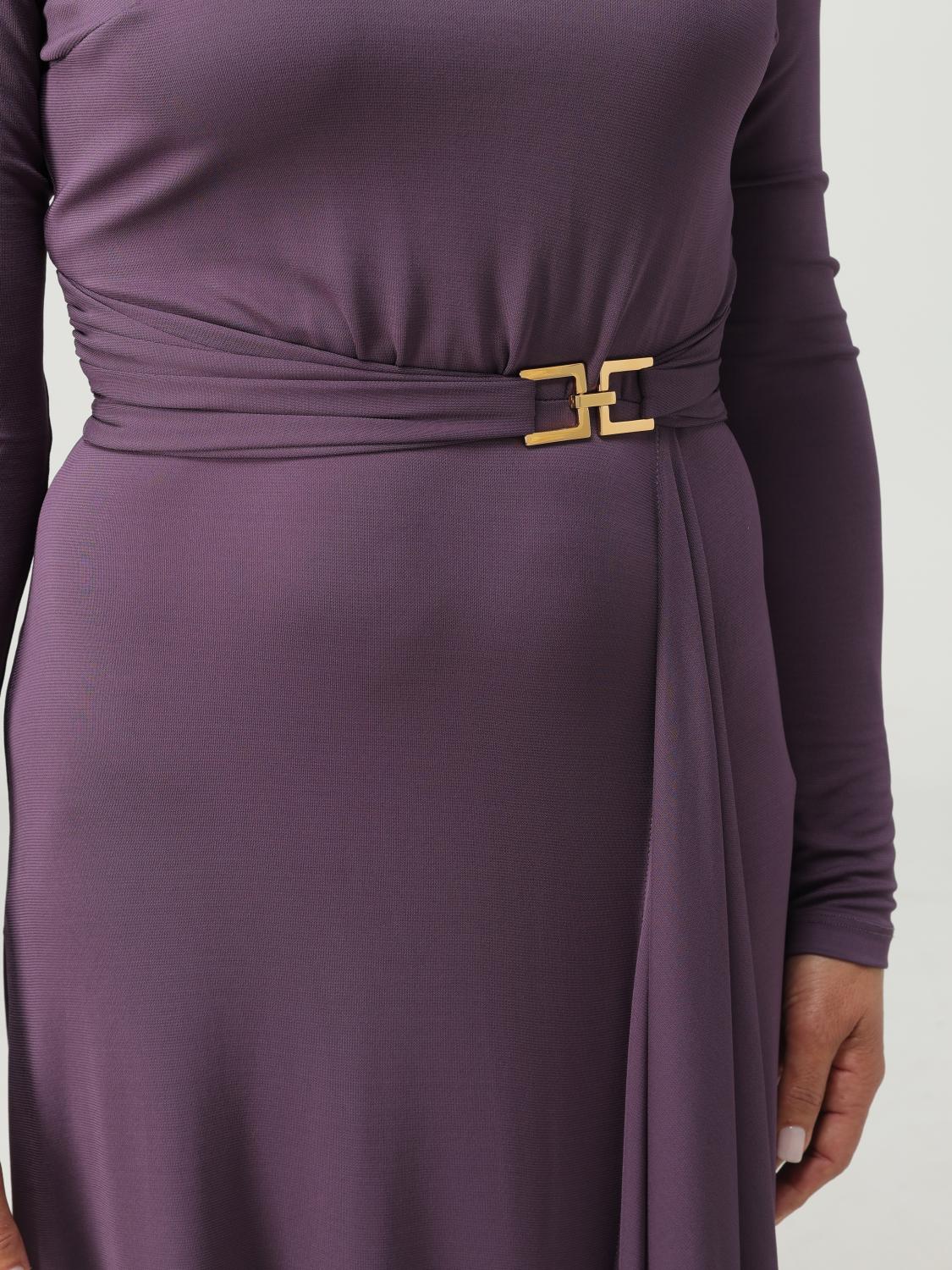 ELISABETTA FRANCHI VESTIDO: Vestido mujer Elisabetta Franchi, Ciruela - Img 3