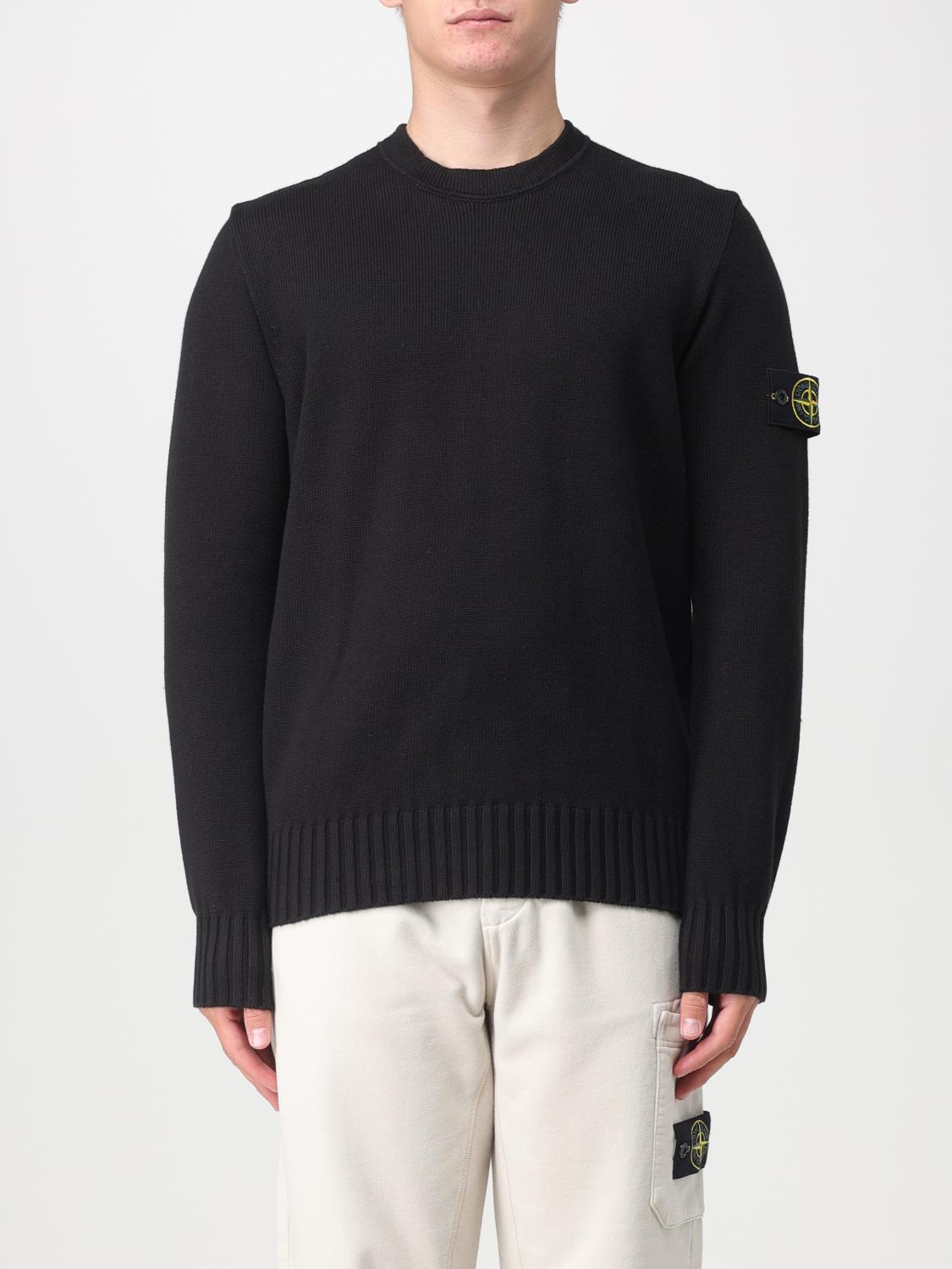 STONE  ブラックニット STONE ISLAND ストーンアイランド ウール ニット ブラック セーター 黒