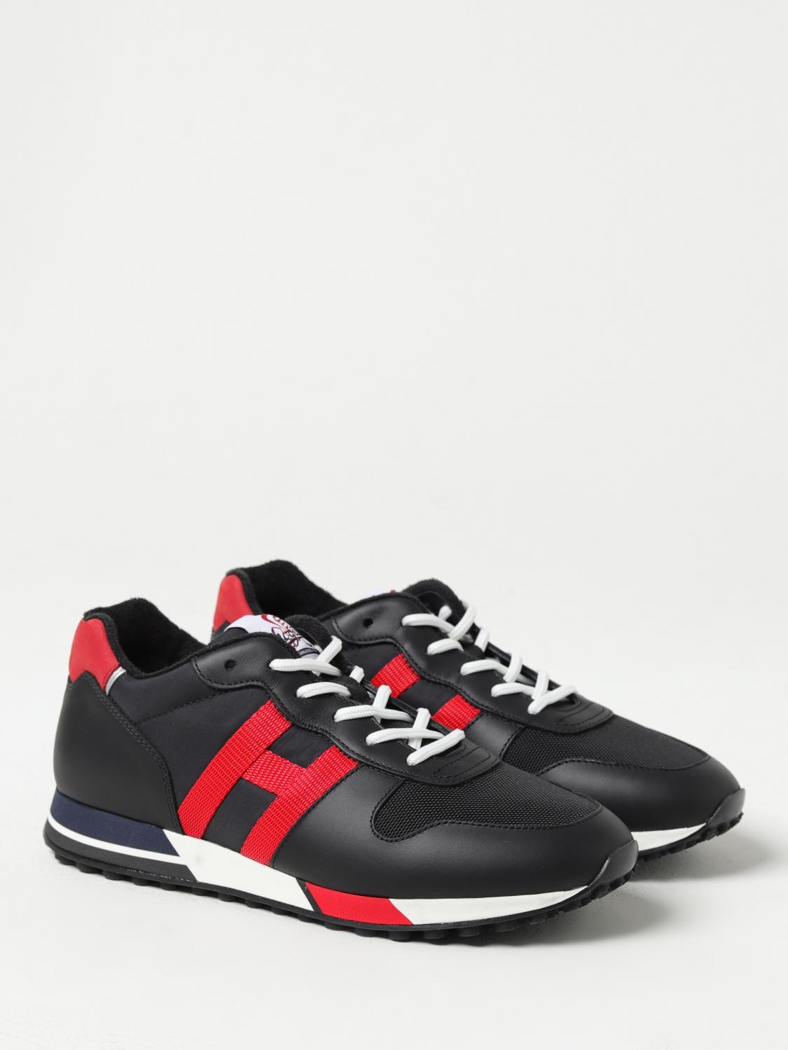 HOGAN SNEAKERS: Sneakers H383 Hogan in pelle e mesh, Nero - Img 2