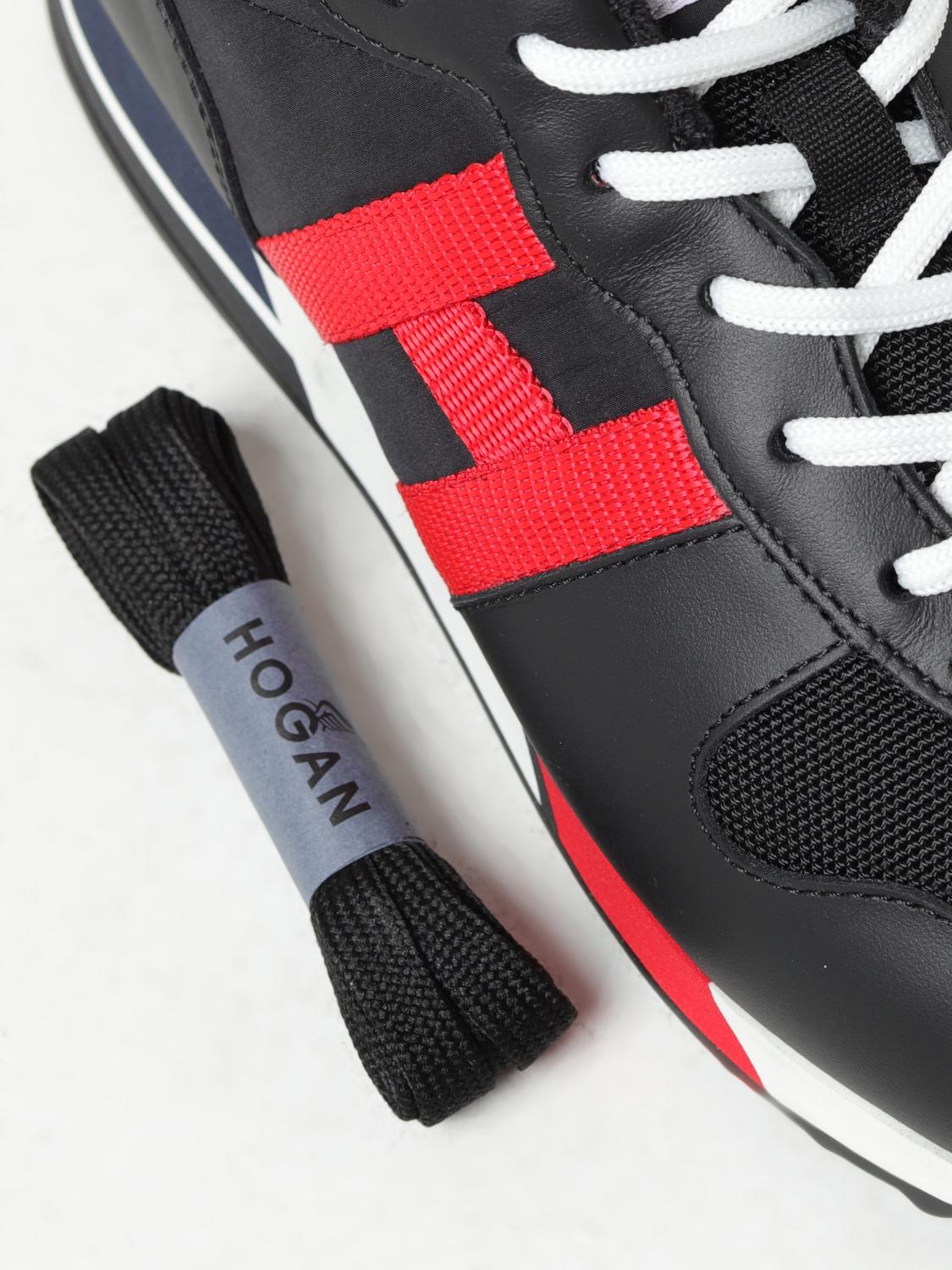 HOGAN SNEAKERS: Sneakers H383 Hogan in pelle e mesh, Nero - Img 4