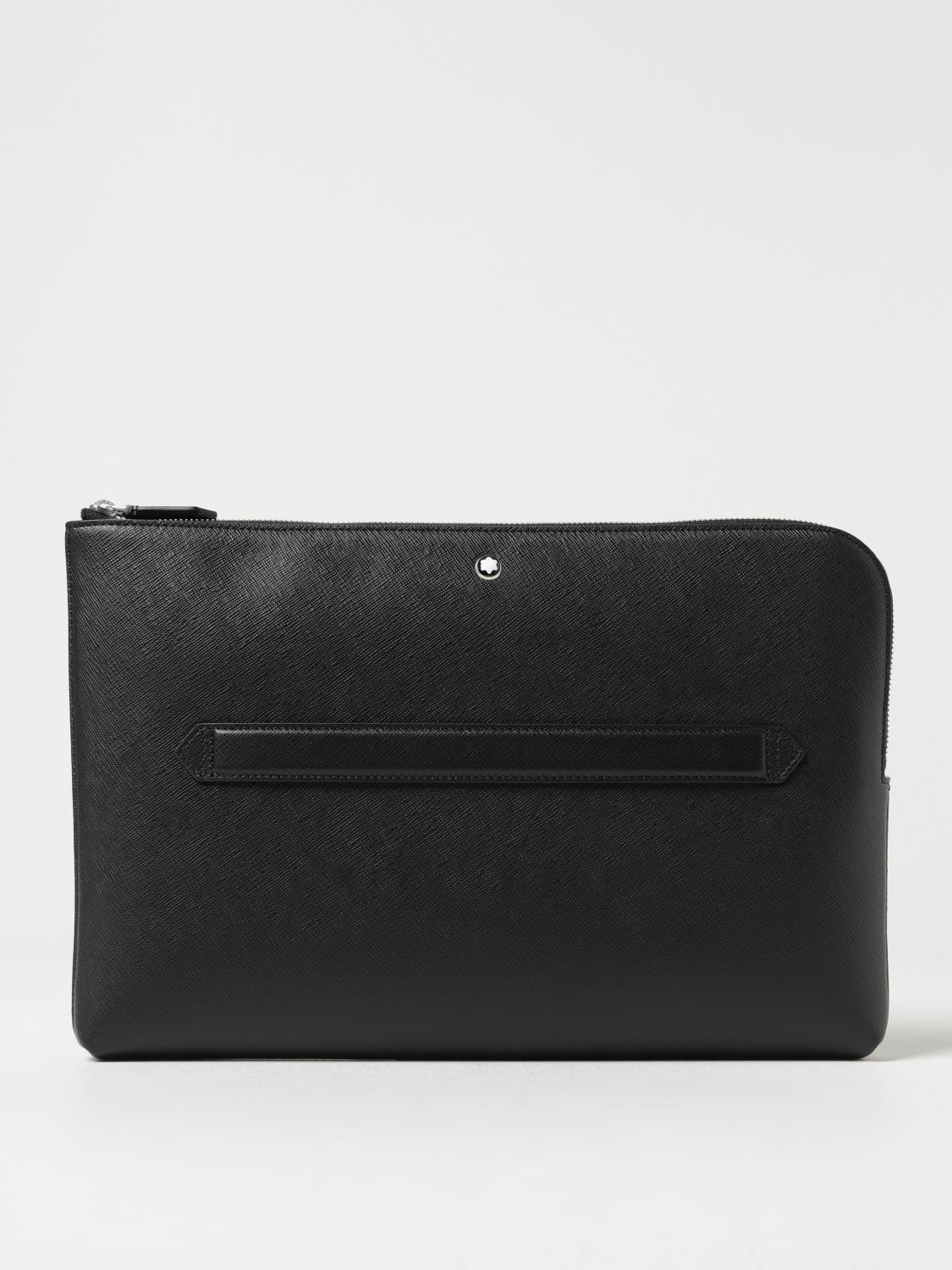 MONTBLANC PORTADOCUMENTI: Custodia per laptop Montblanc in pelle saffiano con logo, Nero - Img 1