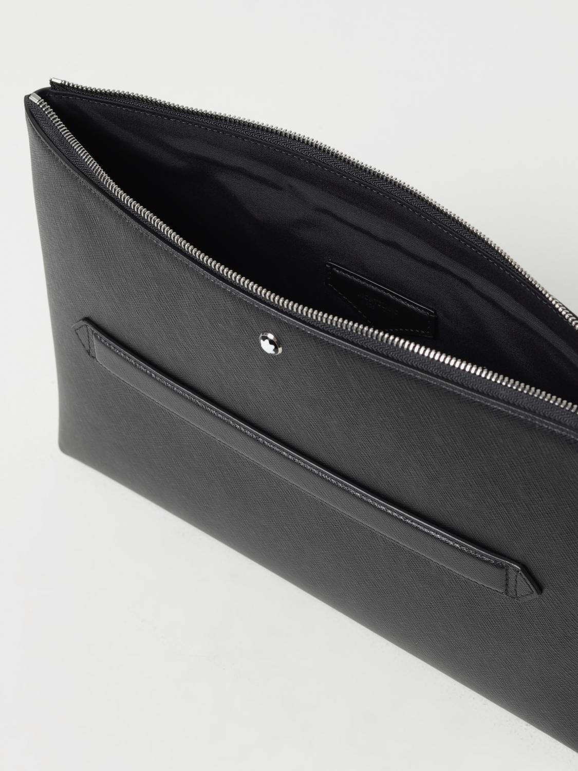 MONTBLANC PORTADOCUMENTI: Custodia per laptop Montblanc in pelle saffiano con logo, Nero - Img 3
