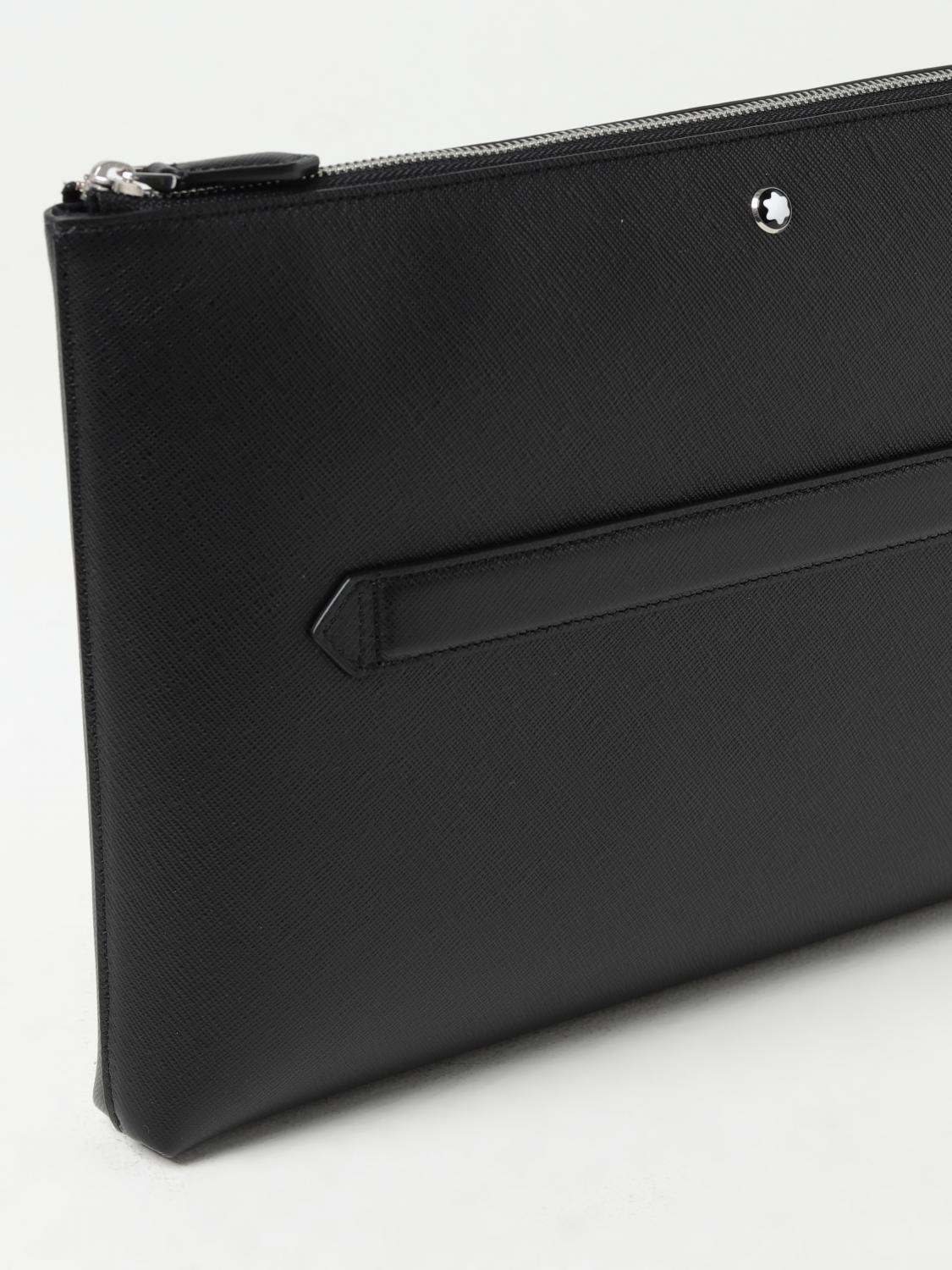 MONTBLANC PORTADOCUMENTI: Custodia per laptop Montblanc in pelle saffiano con logo, Nero - Img 4