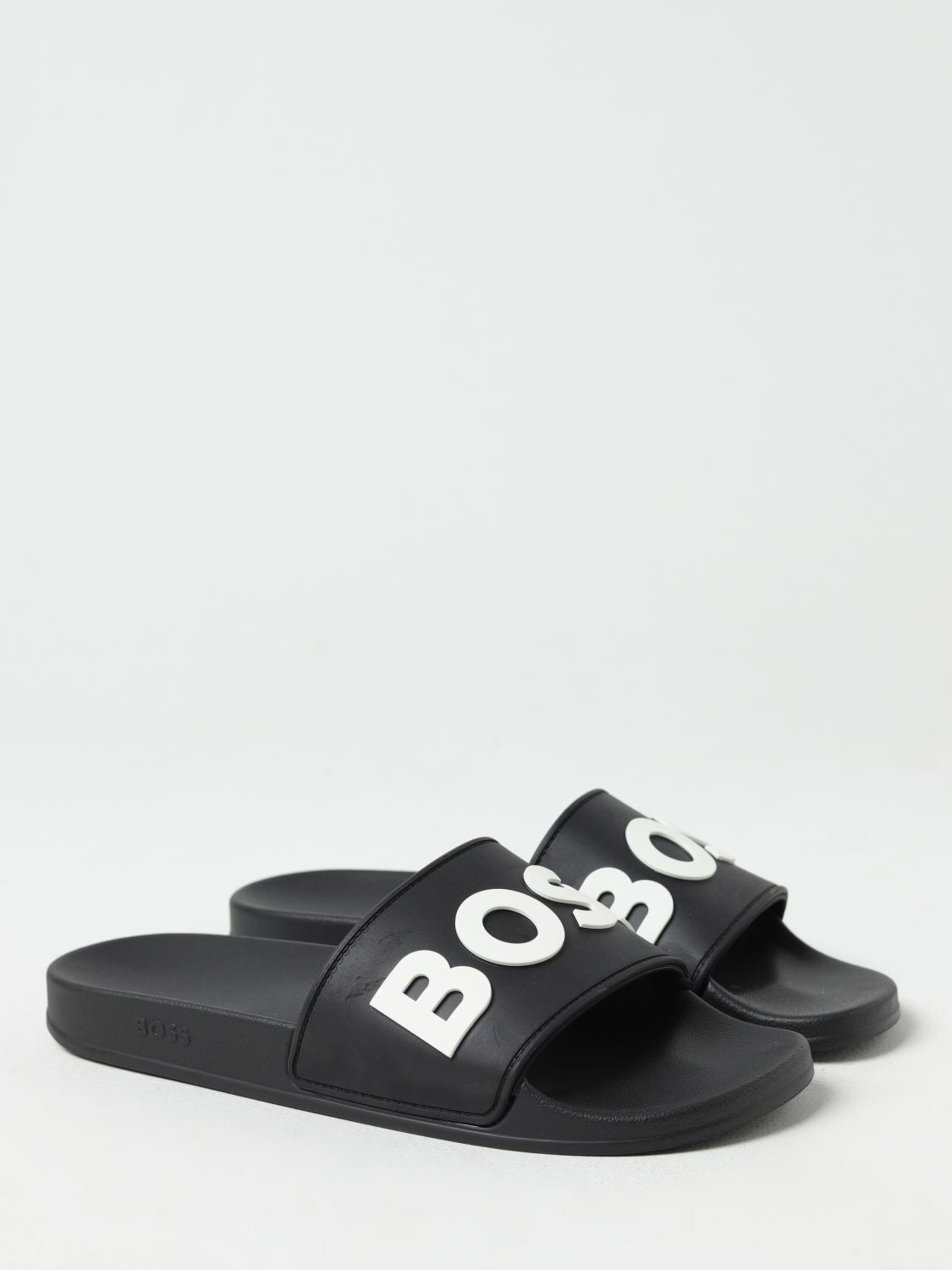 BOSS SANDALI: Sliders Kirk Hugo in gomma, Nero - Img 2