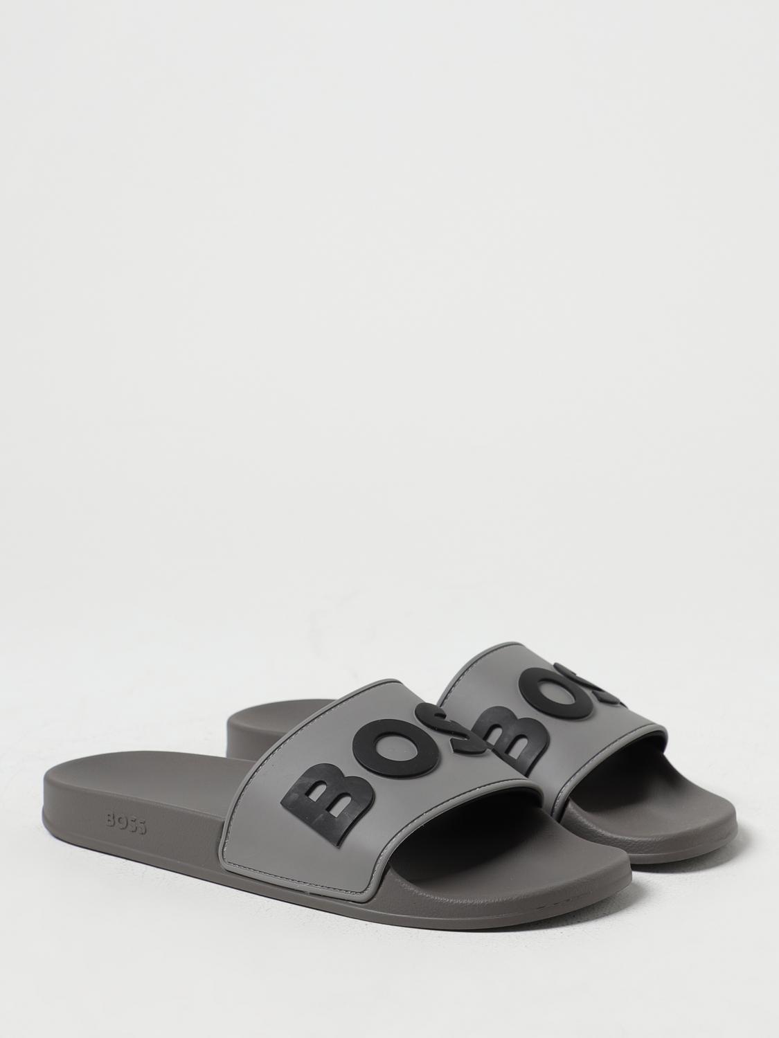 BOSS SANDALI: Sliders Kirk Hugo in gomma, Grigio - Img 2