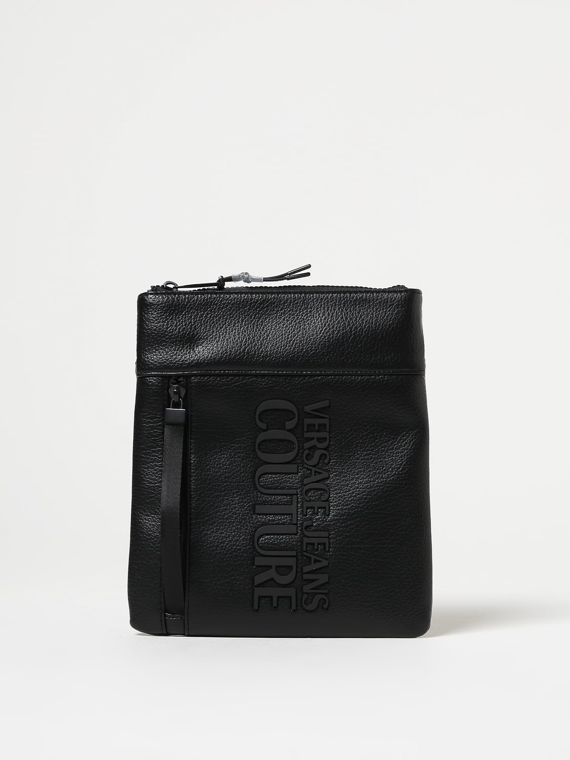 VERSACE JEANS COUTURE BORSA A TRACOLLA: Borsa Versace Jeans Couture in pelle sintetica a grana, Nero 1 - Img 1