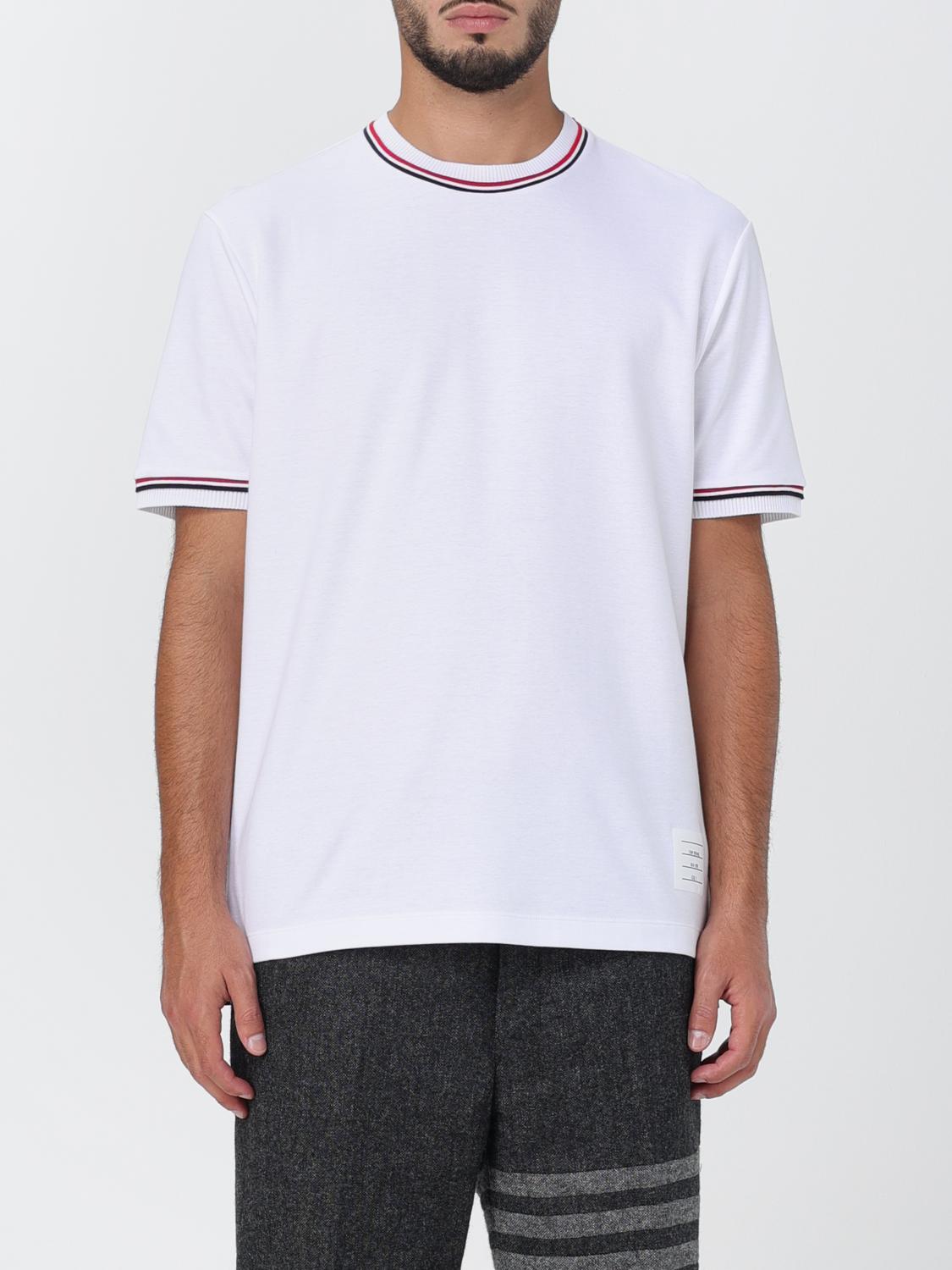 THOM BROWNE コットン 半袖 Tシャツ MJS231A J0055 100★関税込 トムブラウン) THOM BROWNE 半袖 Tシャツ MJS231A J0055