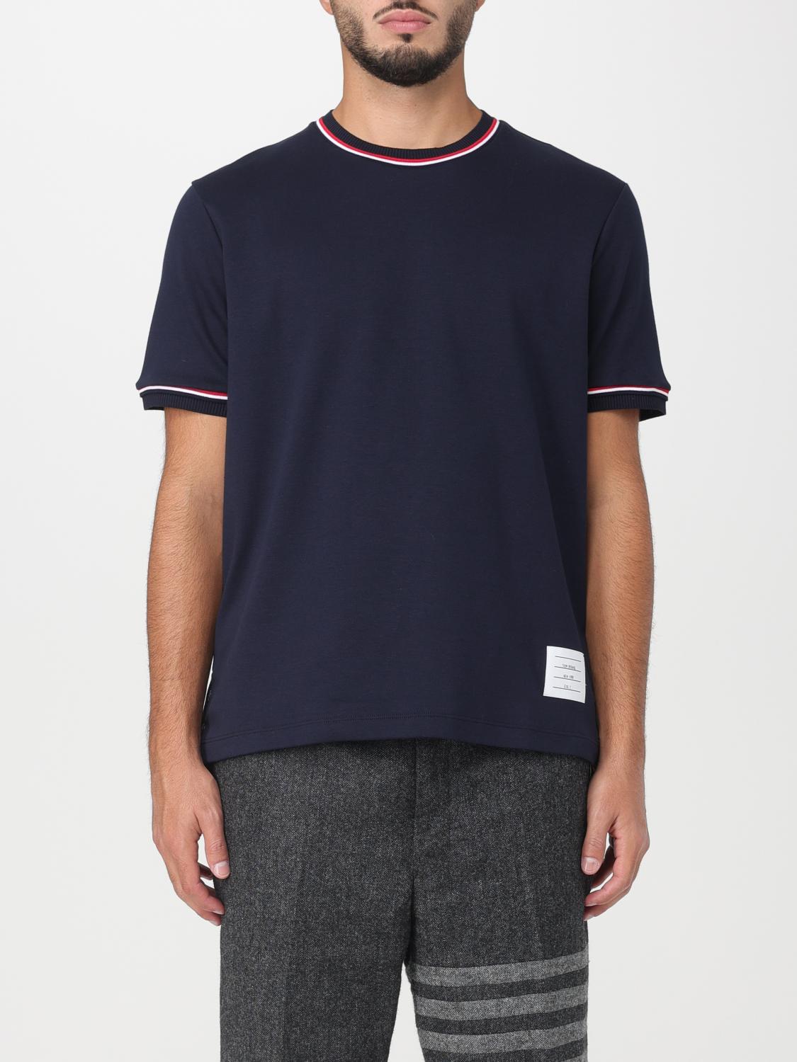 THOM BROWNE: cotton t-shirt - Blue | Thom Browne t-shirt