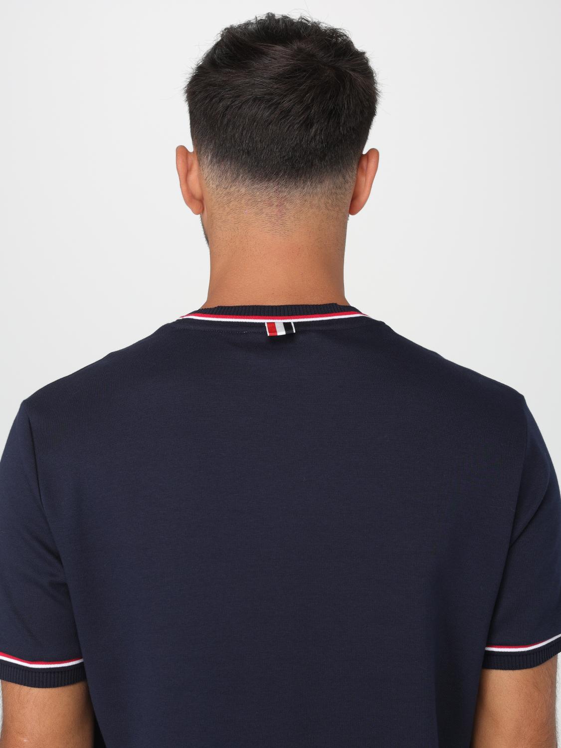 THOM BROWNE: cotton t-shirt - Blue | Thom Browne t-shirt