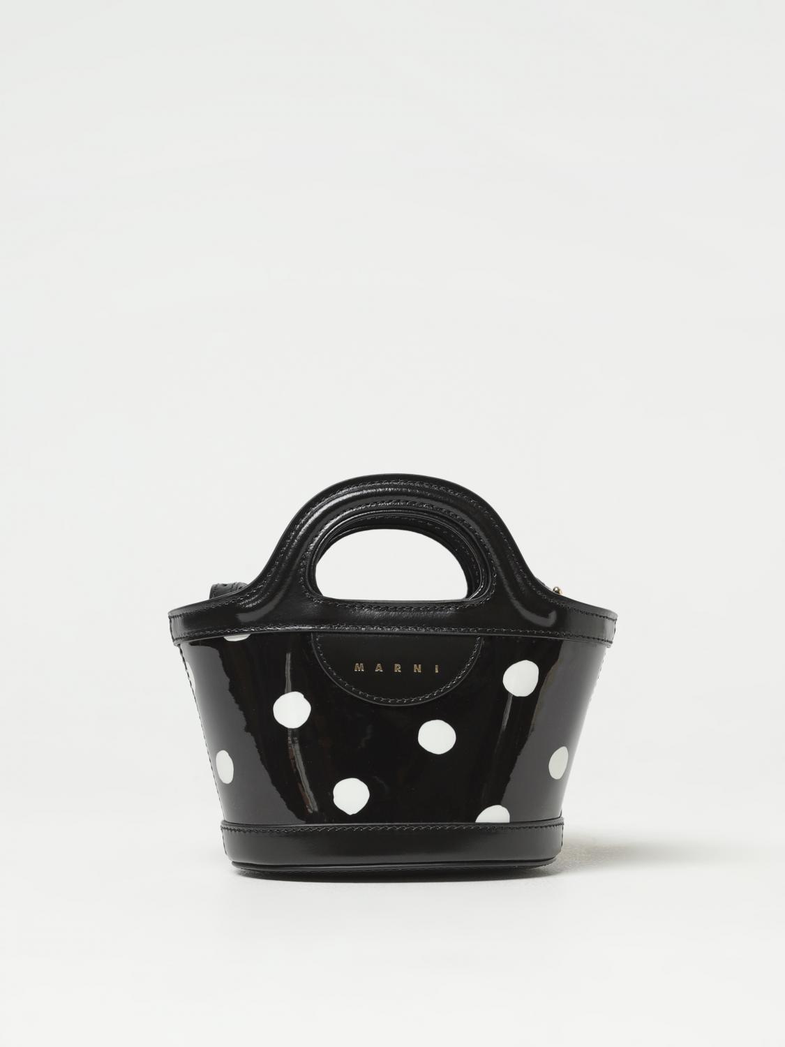 MARNI: Tropicalia bag in polka dot patent leather with