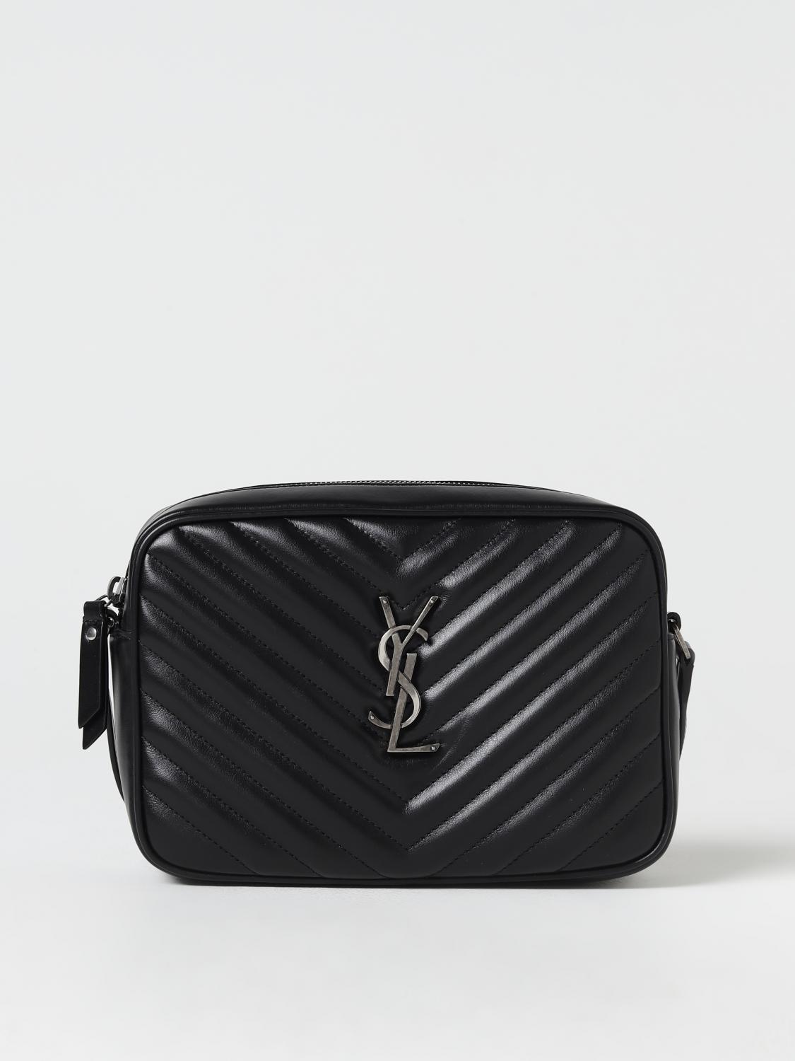 SAINT LAURENT BORSA A TRACOLLA: Borsa Lou Saint Laurent in pelle trapuntata con monogram, Nero - Img 1