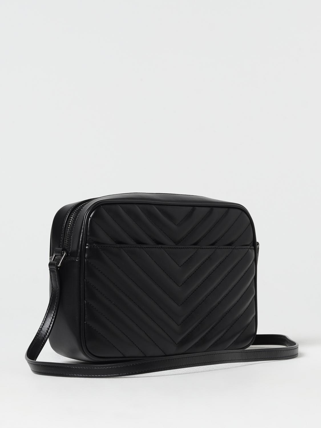 SAINT LAURENT BORSA A TRACOLLA: Borsa Lou Saint Laurent in pelle trapuntata con monogram, Nero - Img 2