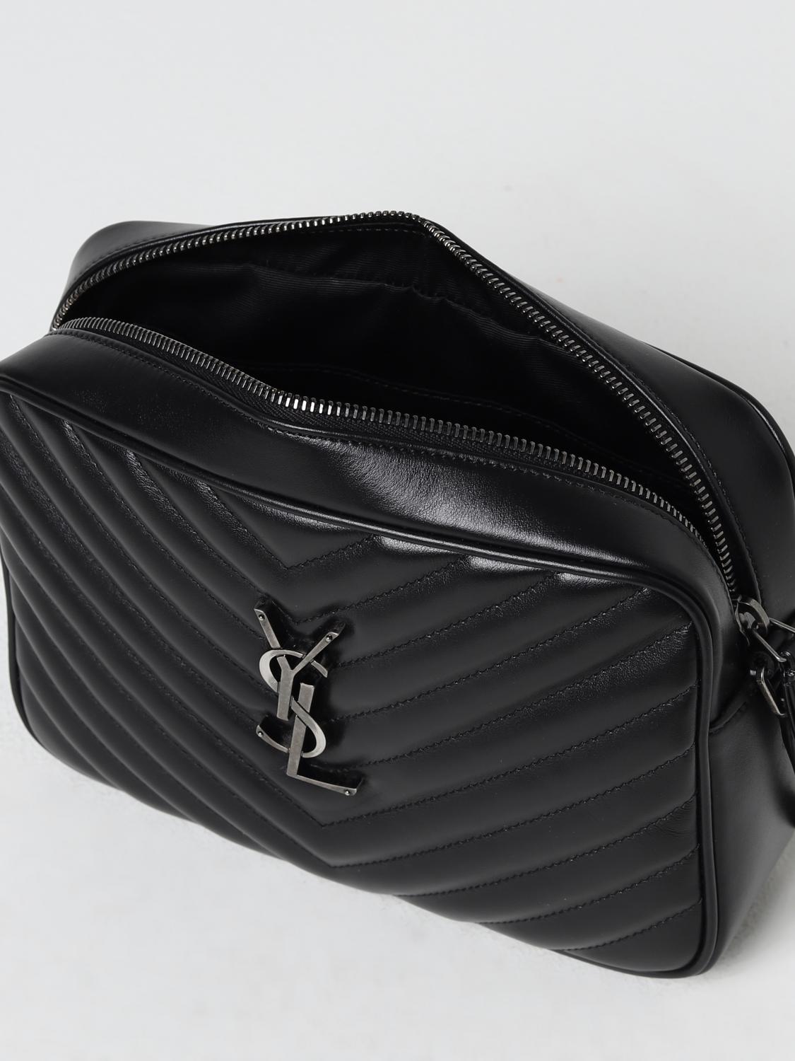 SAINT LAURENT BORSA A TRACOLLA: Borsa Lou Saint Laurent in pelle trapuntata con monogram, Nero - Img 4