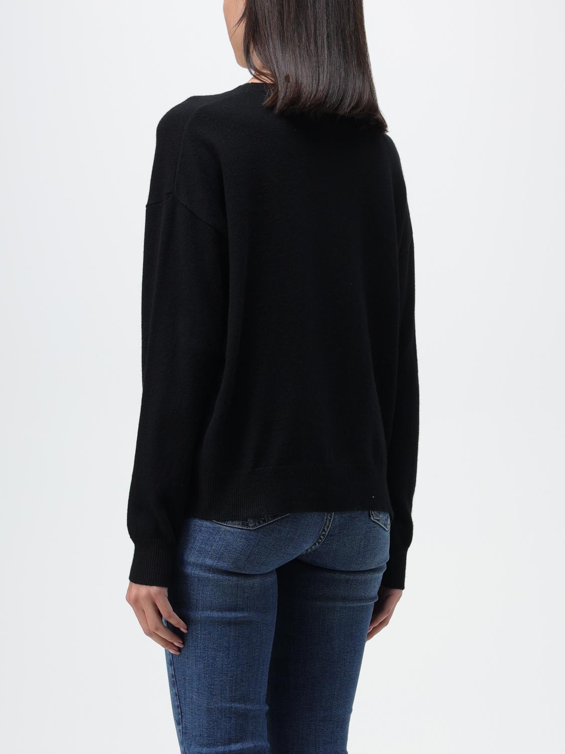 LIU JO MAGLIA: Maglia Liu Jo in misto lana con logo con strass applicati, Nero - Img 2