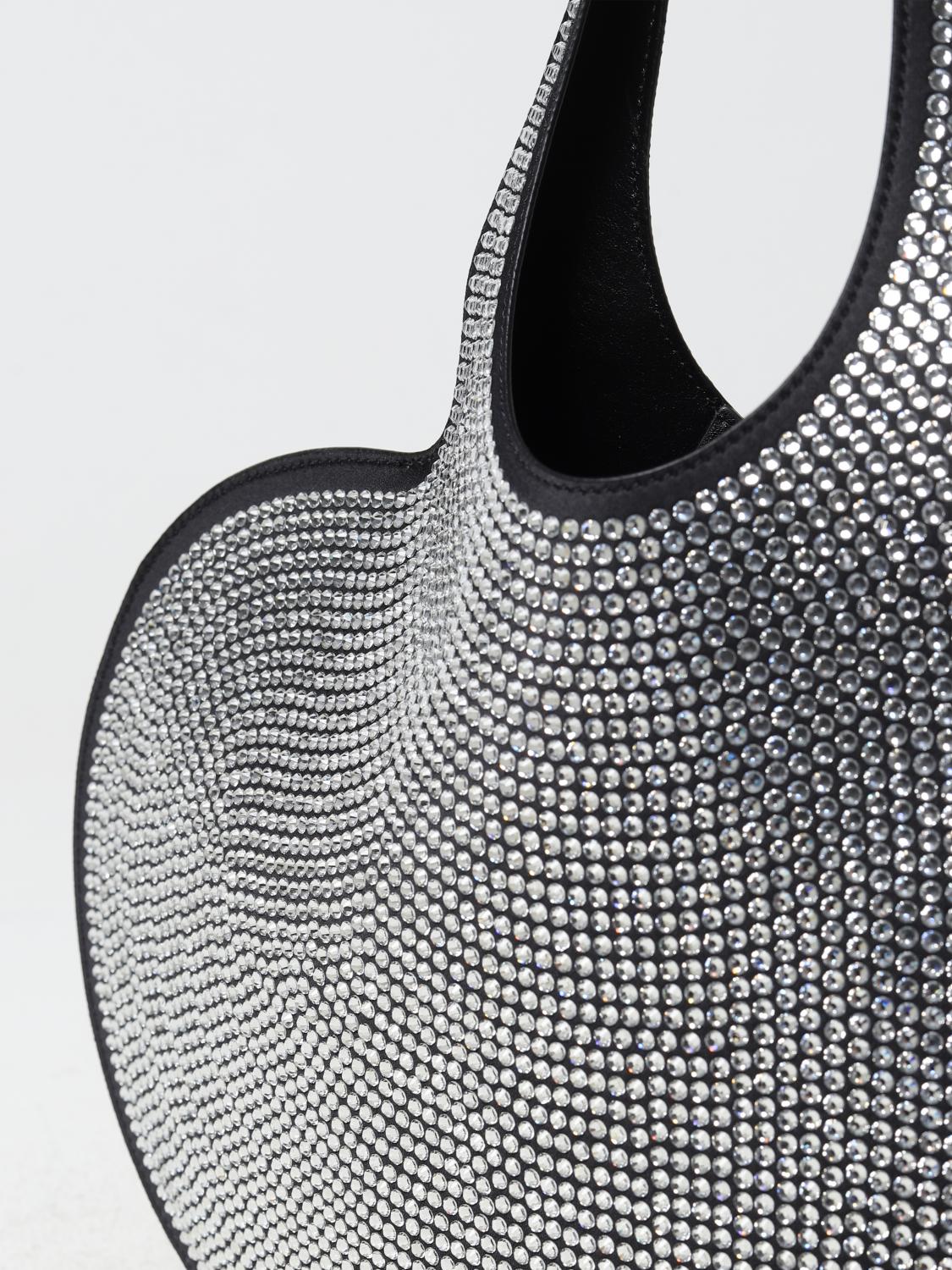 COPERNI BORSA A SPALLA: Borsa Coperni in raso e strass, Nero - Img 3