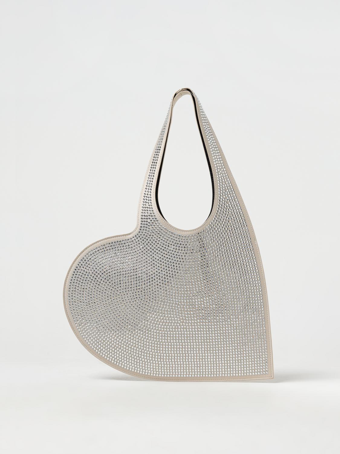 COPERNI BORSA A SPALLA: Borsa Coperni in raso e strass, Beige - Img 1