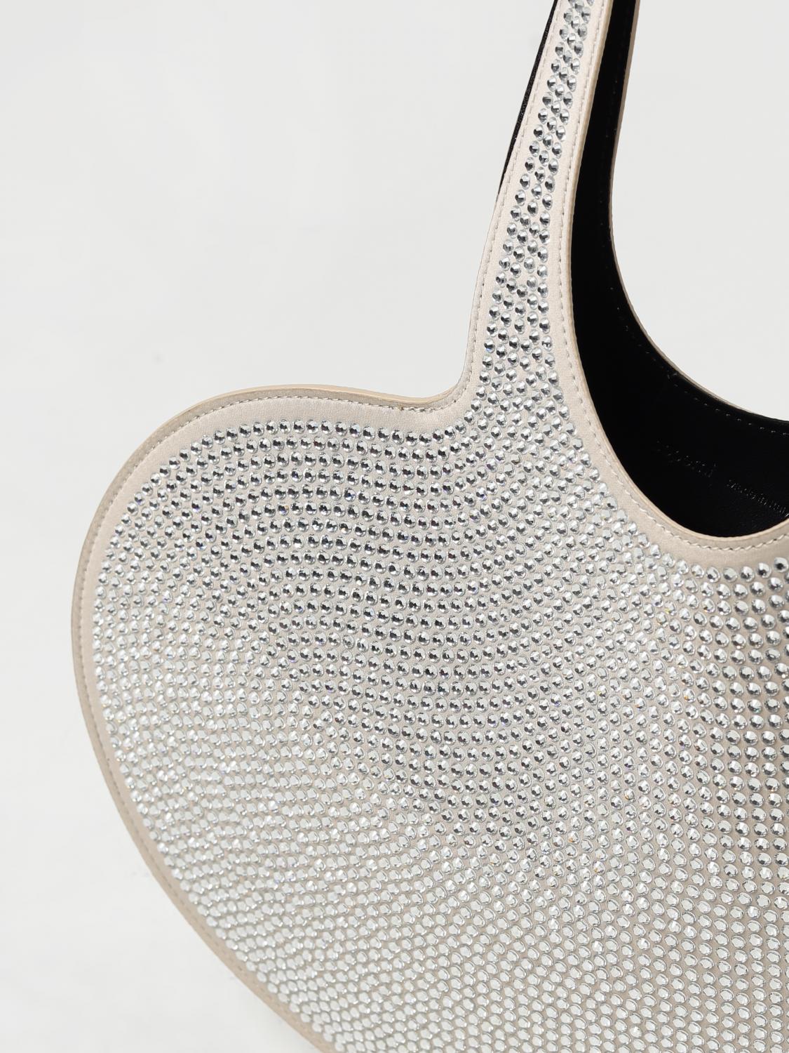 COPERNI BORSA A SPALLA: Borsa Coperni in raso e strass, Beige - Img 3