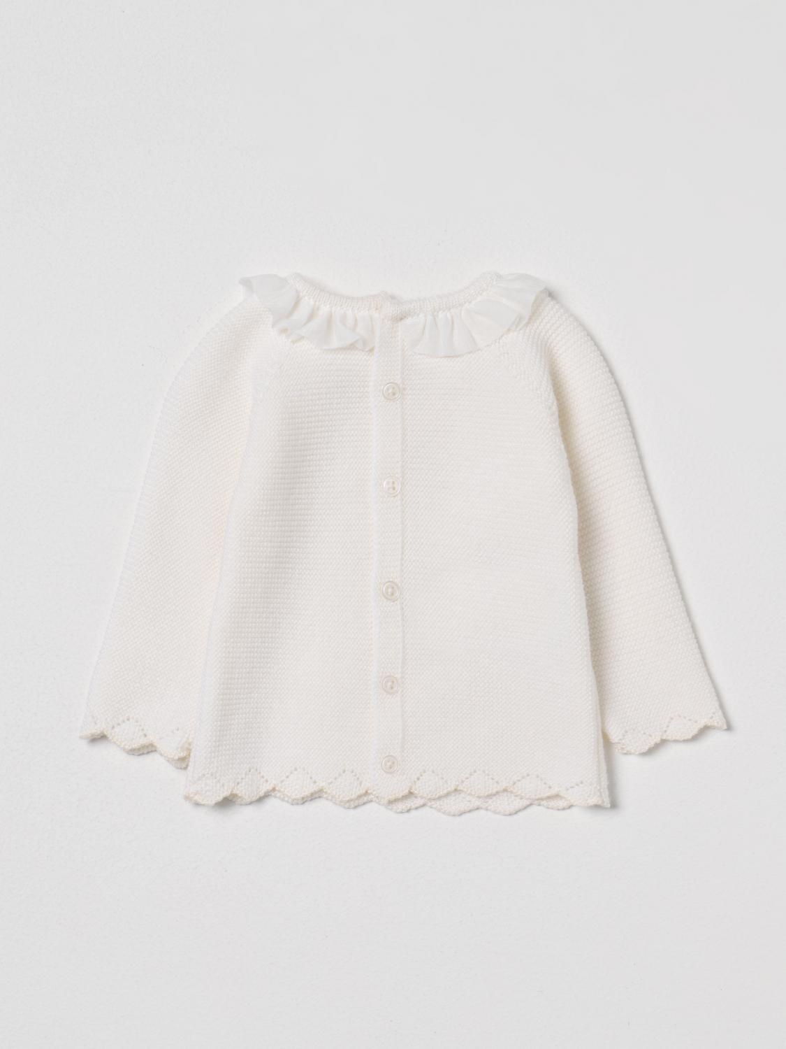 Pull Paz Rodriguez 100% Coton Manches Longues – Taille 1 Mois, Couleur Blanc Crème, Neuf Avec étiquettes