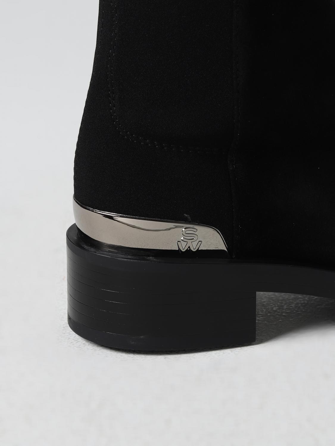 STUART WEITZMAN BOOTS: Stuart Weitzman 5050 boots in suede and stretch fabric, Black - Img 4