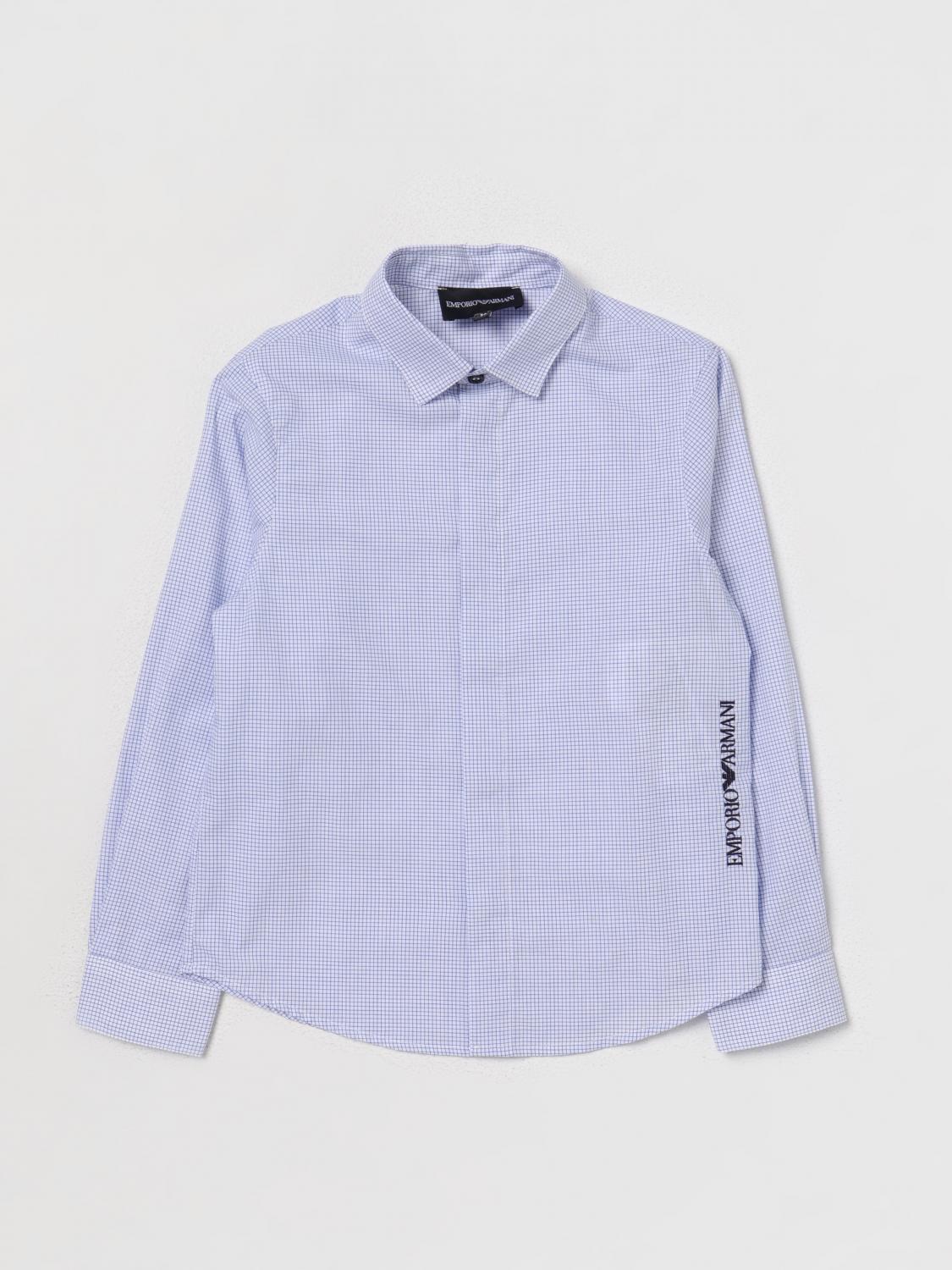 EMPORIO ARMANI CAMICIA: Camicia Emporio Armani Kids in cotone a righe , Bianco 1 - Img 1
