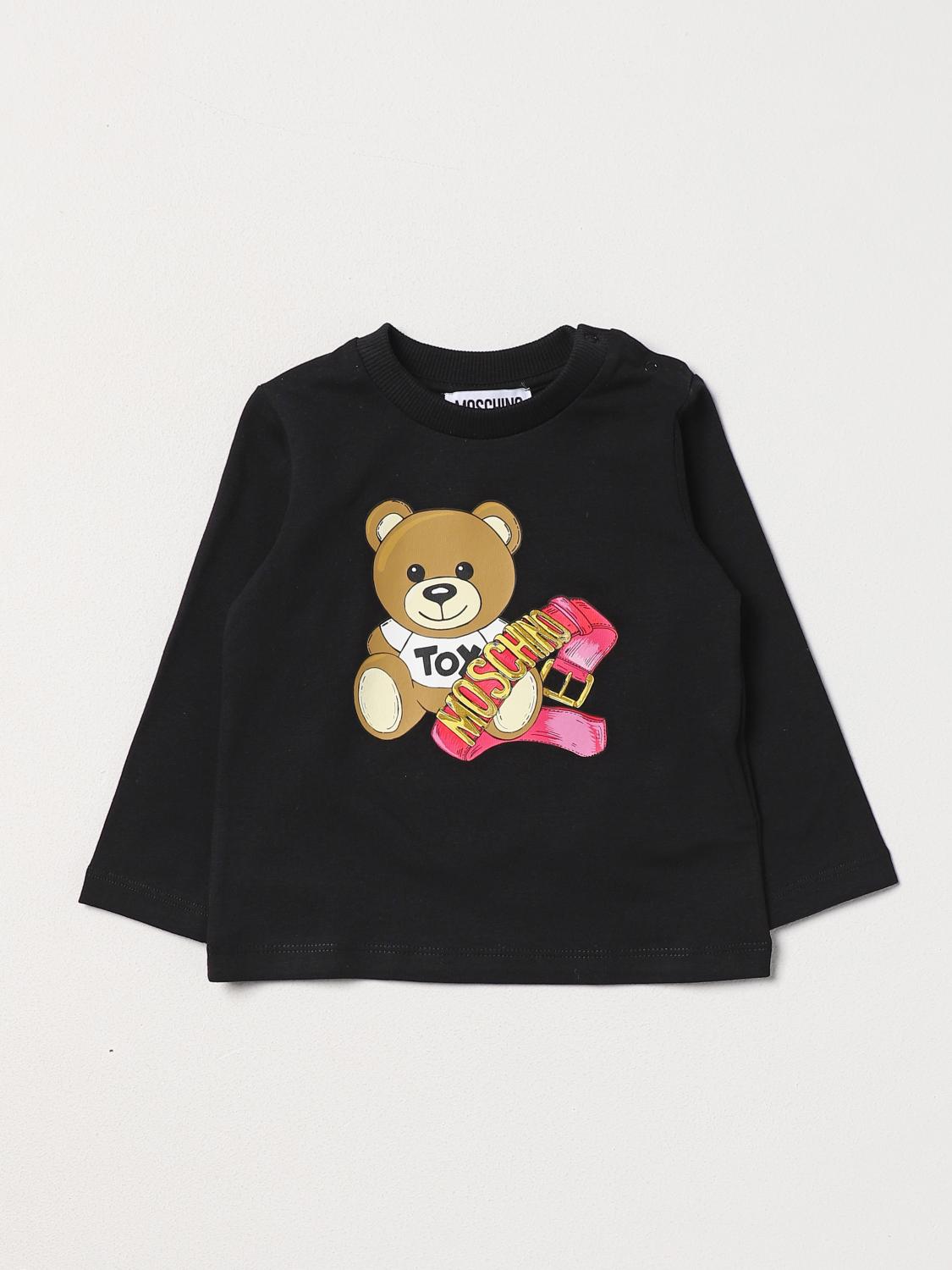 MOSCHINO T-SHIRT: Moschino Baby T-shirt with Teddy print, Black - Img 1