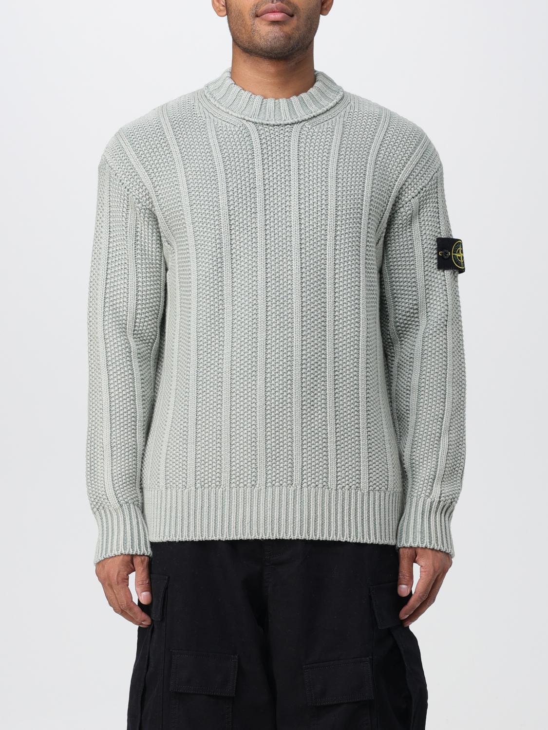 Knit Sweater Stone Island Grey Jumper Mens STONE ISLAND: Jumper