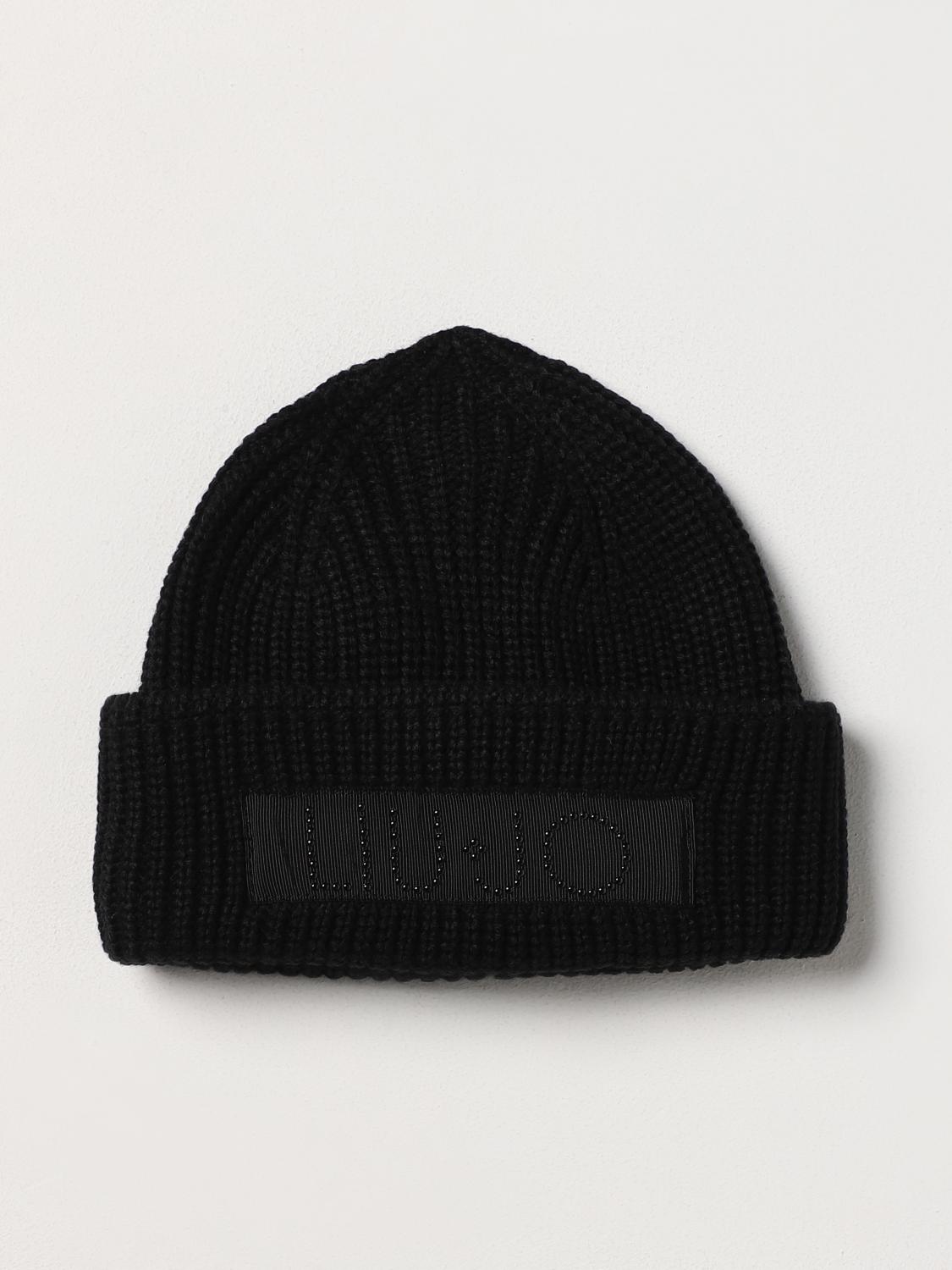 LIU JO CAPPELLO: Cappello Liu Jo in maglia con logo in strass, Nero - Img 1