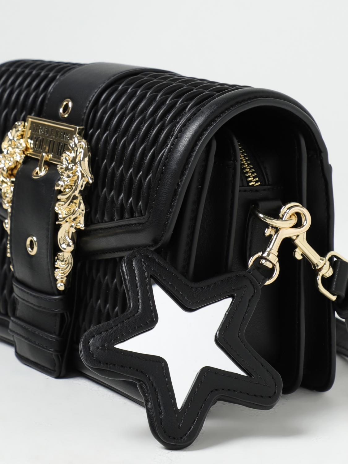 VERSACE JEANS COUTURE BORSA A SPALLA: Borsa Versace Jeans Couture in nappa sintetica con specchietto, Nero - Img 3