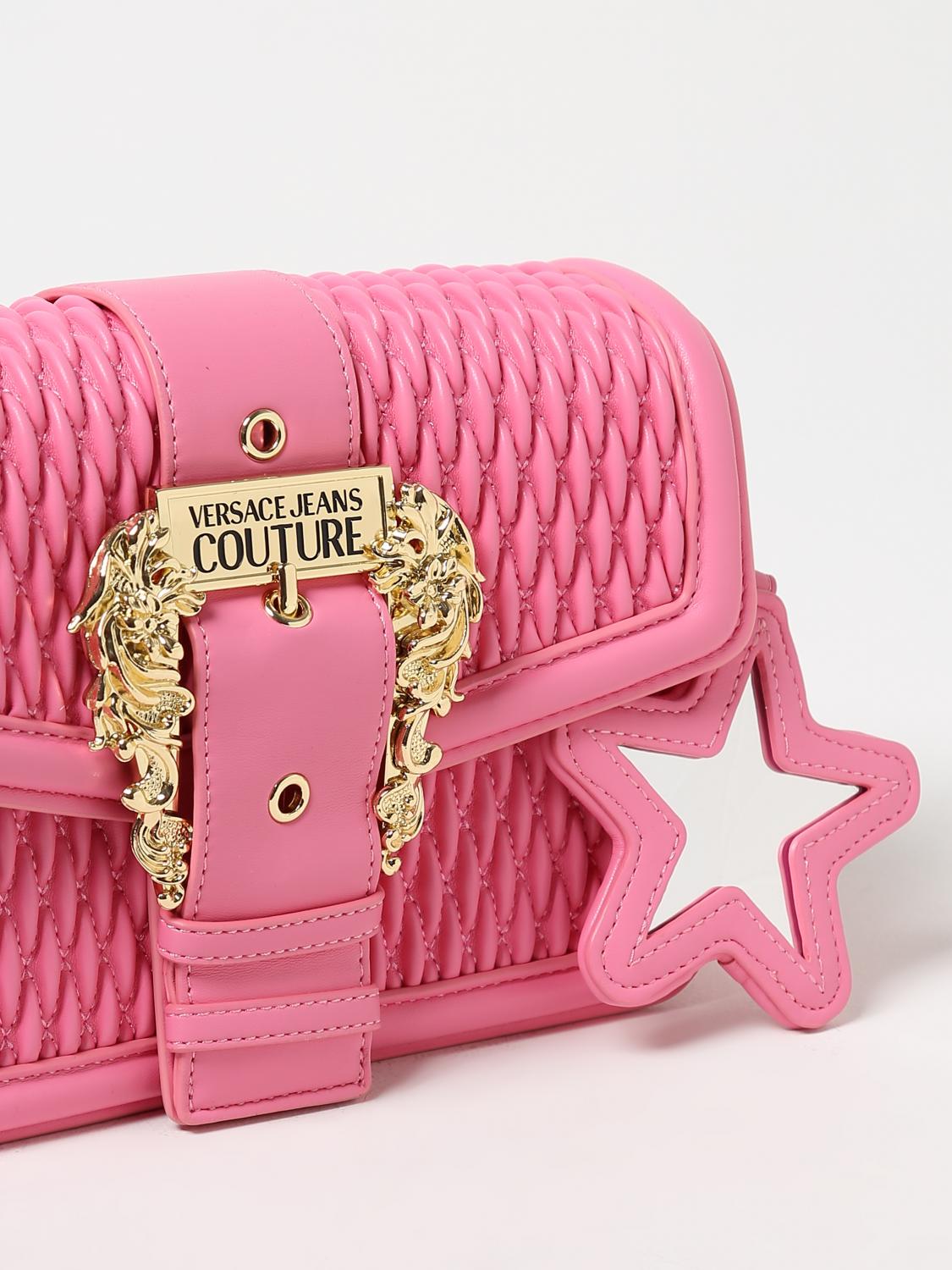 VERSACE JEANS COUTURE BORSA A SPALLA: Borsa Versace Jeans Couture in nappa sintetica con specchietto, Rosa - Img 3
