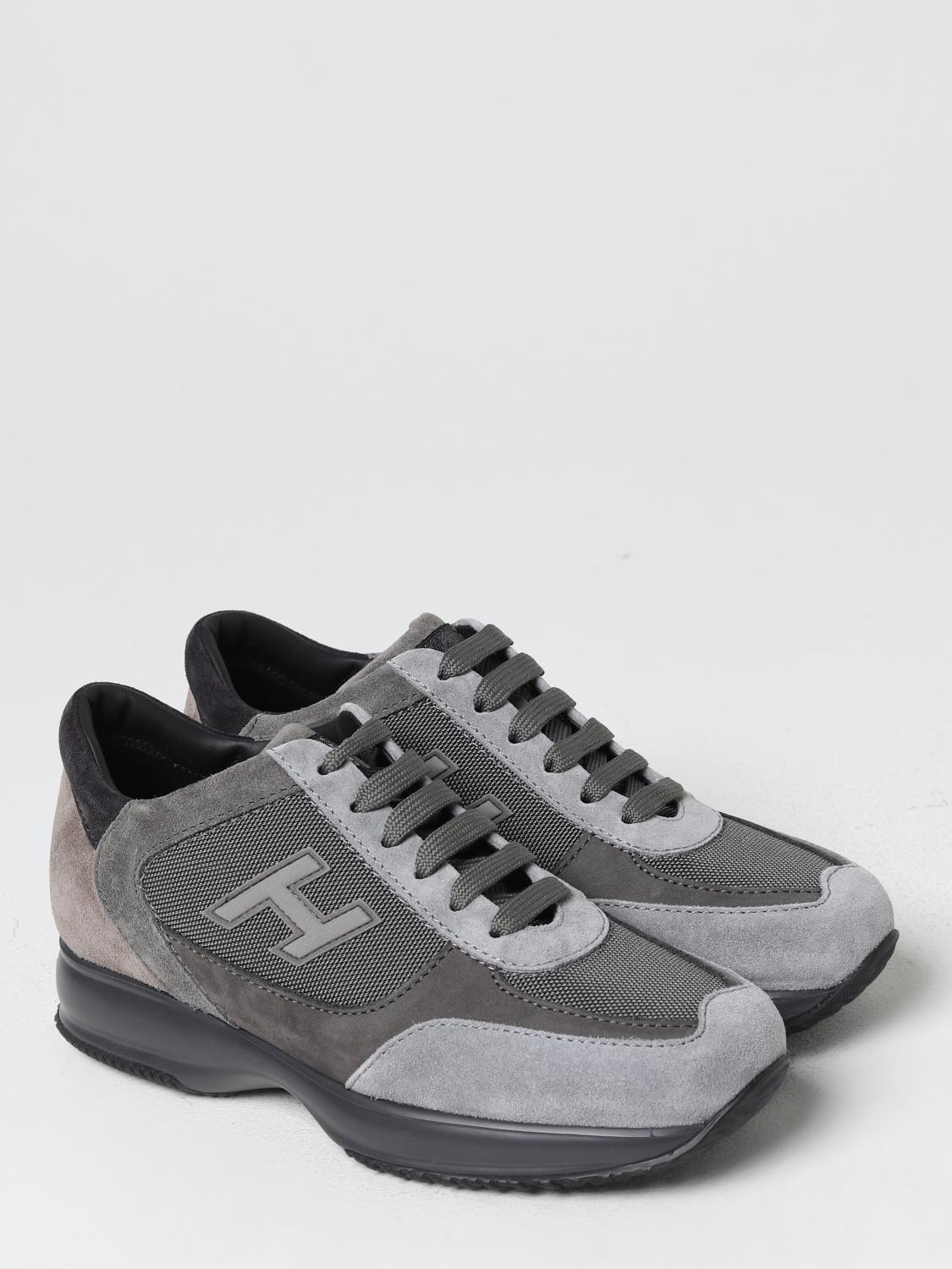 HOGAN SNEAKERS: Sneakers Interactive Hogan in pelle e mesh, Grigio - Img 2