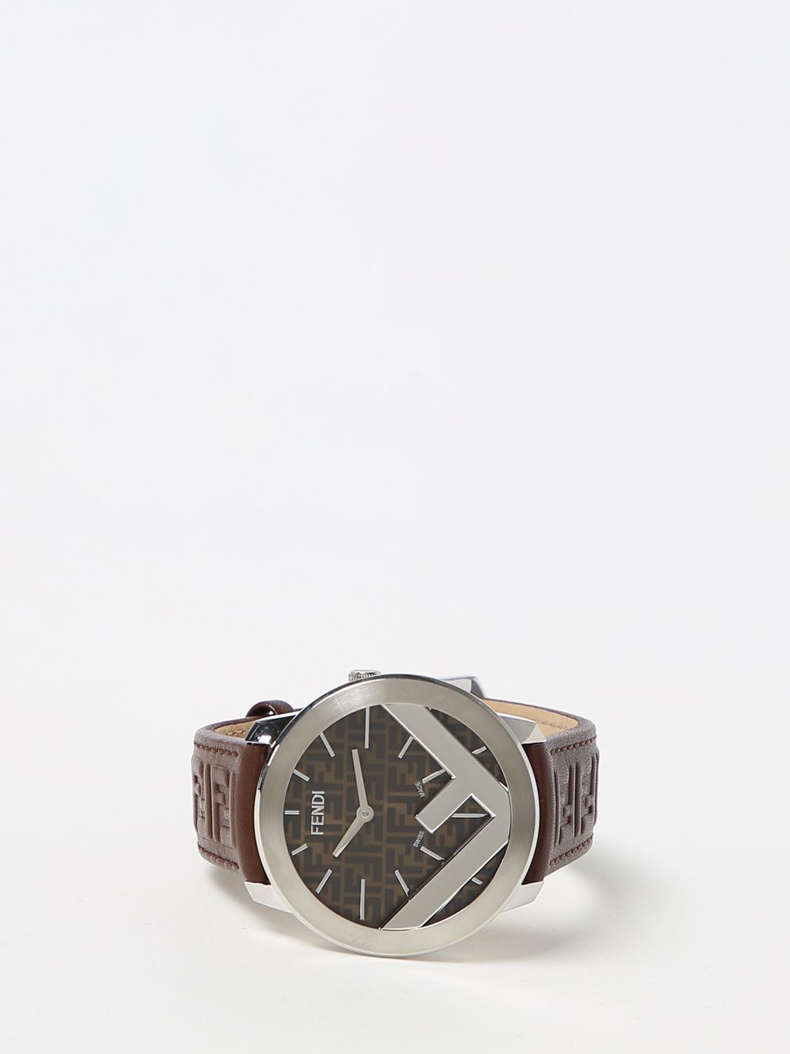 FENDI WATCH: F is Fendi watch in stainless steel, Brown - Img 1