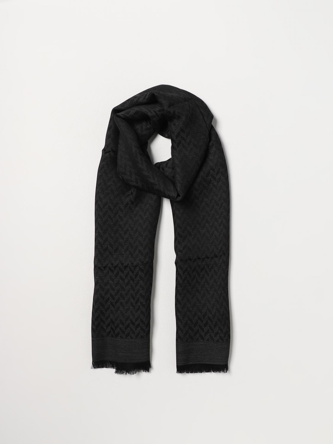 EMPORIO ARMANI SCIARPA: Sciarpa Emporio Armani in modal e lana jacquard, Antracite - Img 2