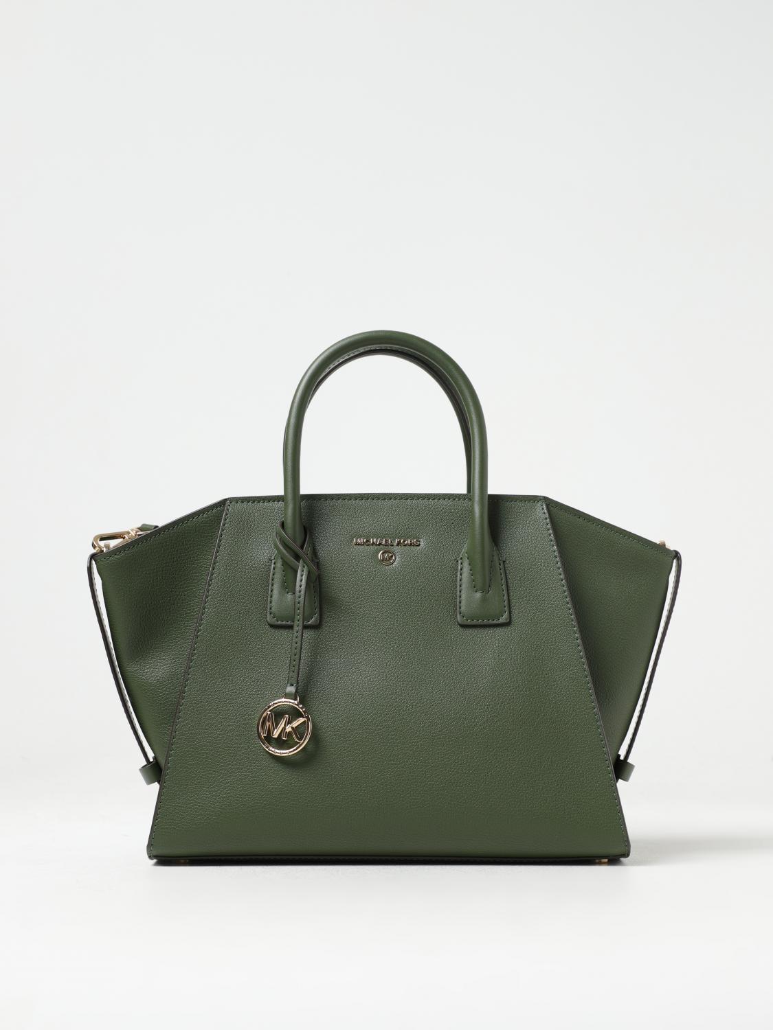 MICHAEL KORS BORSA A MANO: Borsa Avril Michael Kors in pelle a micro grana, Verde - Img 1