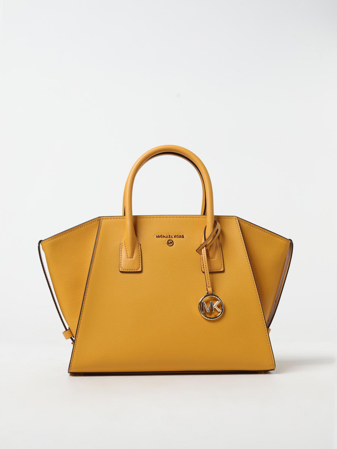 MICHAEL KORS BORSA A MANO: Borsa Avril Michael Kors in pelle a micro grana, Oro - Img 1