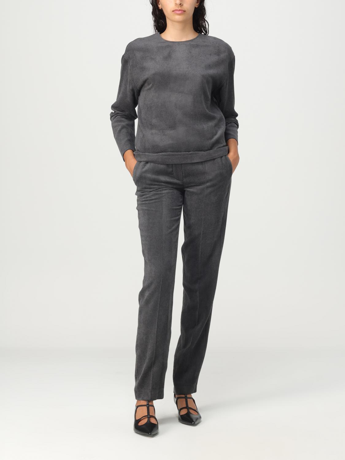 ALYSI PANTALONI: Pantalone Alysi in misto viscosa, Grigio - Img 2