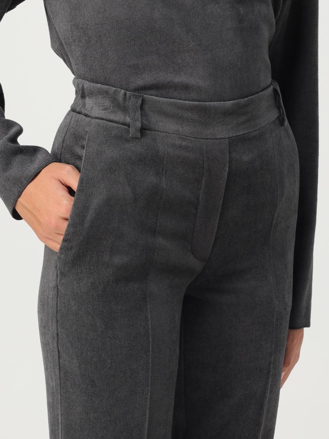 ALYSI PANTALONI: Pantalone Alysi in misto viscosa, Grigio - Img 4
